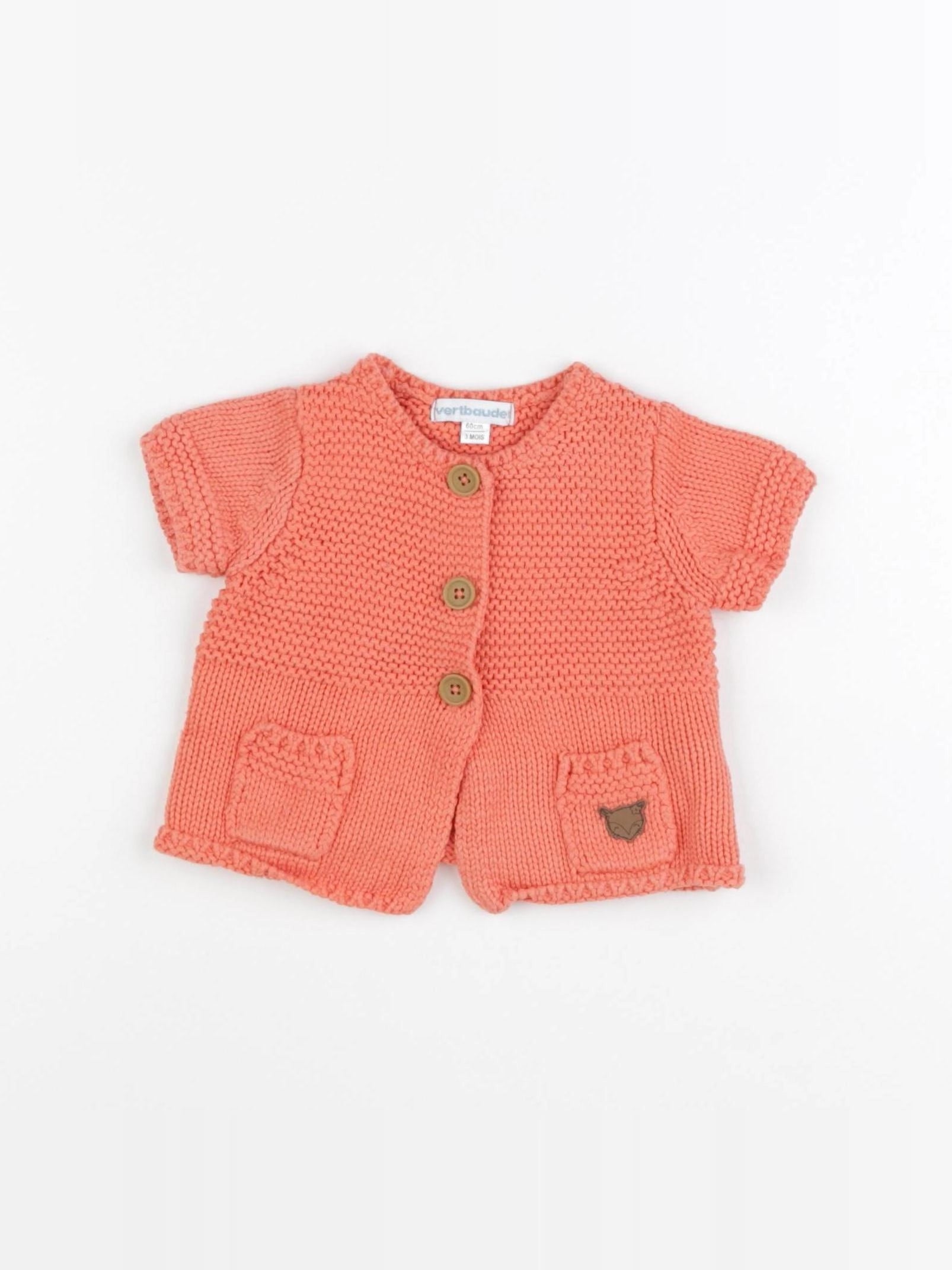 Vertbaudet - gilet orange - 3 mois