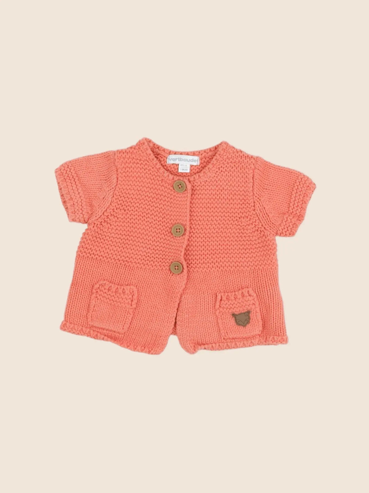 Vertbaudet - gilet orange - 3 mois