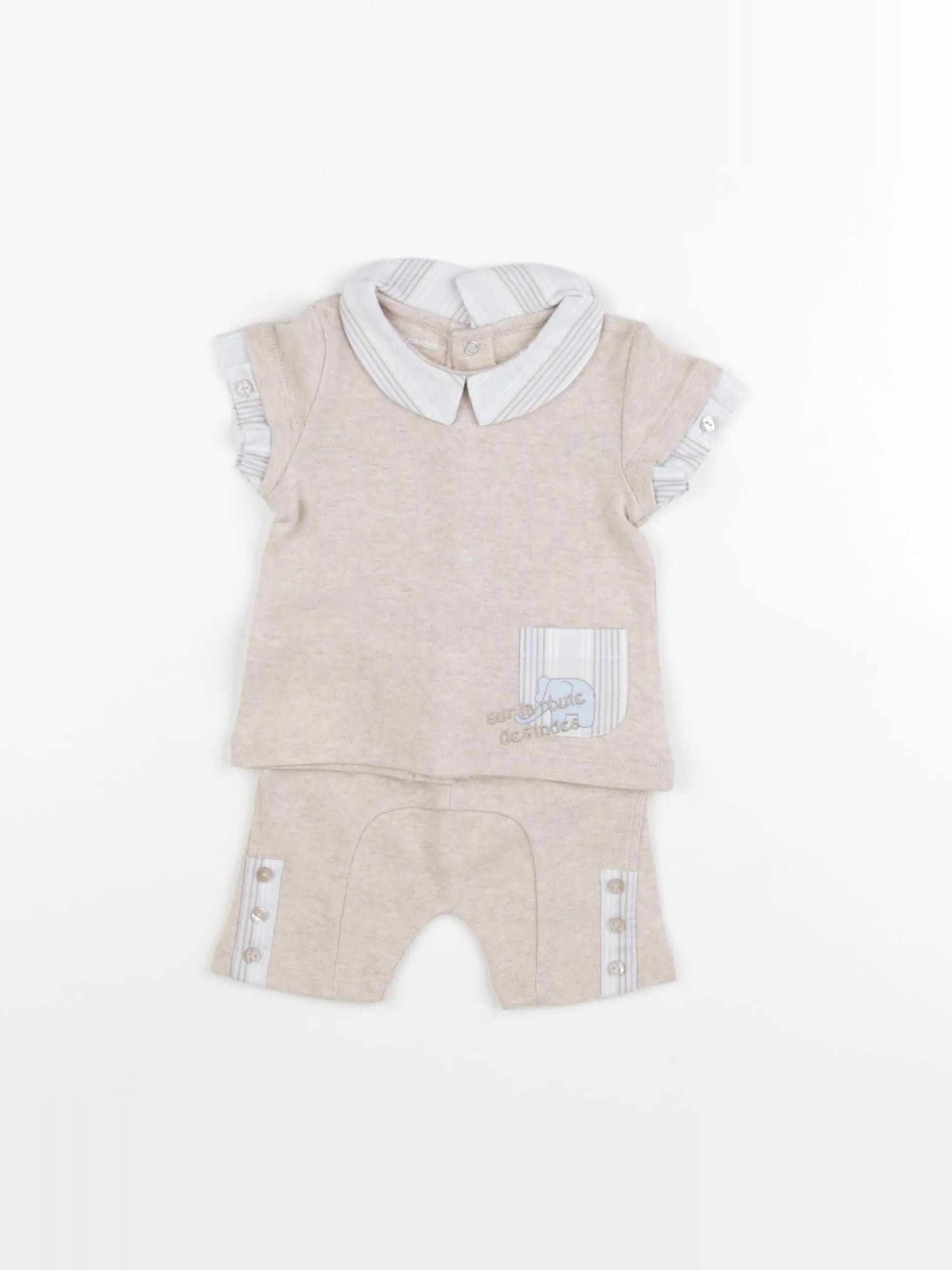 Vertbaudet - ensemble marron - 1 mois