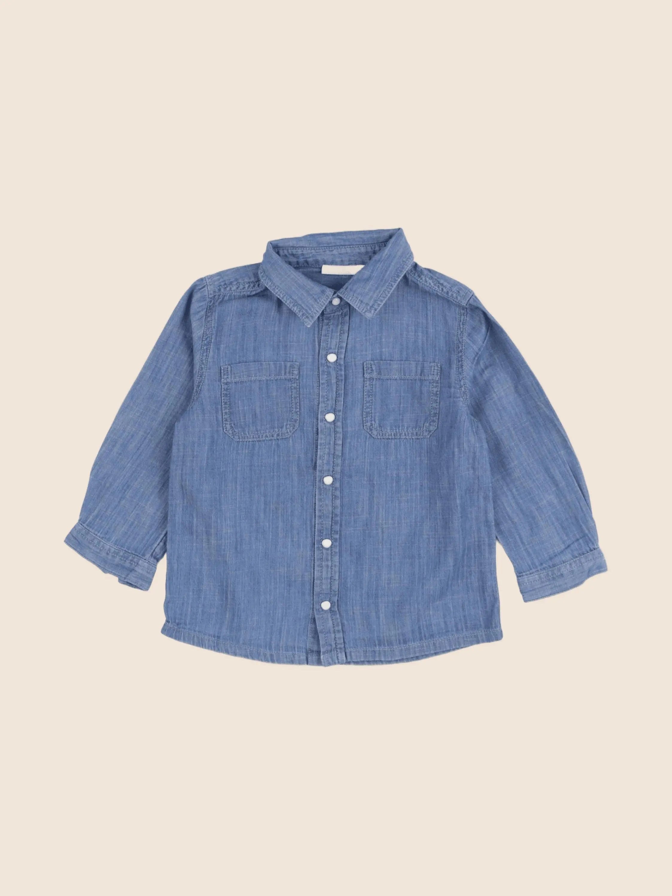 Boutchou - chemise bleu - 24 mois