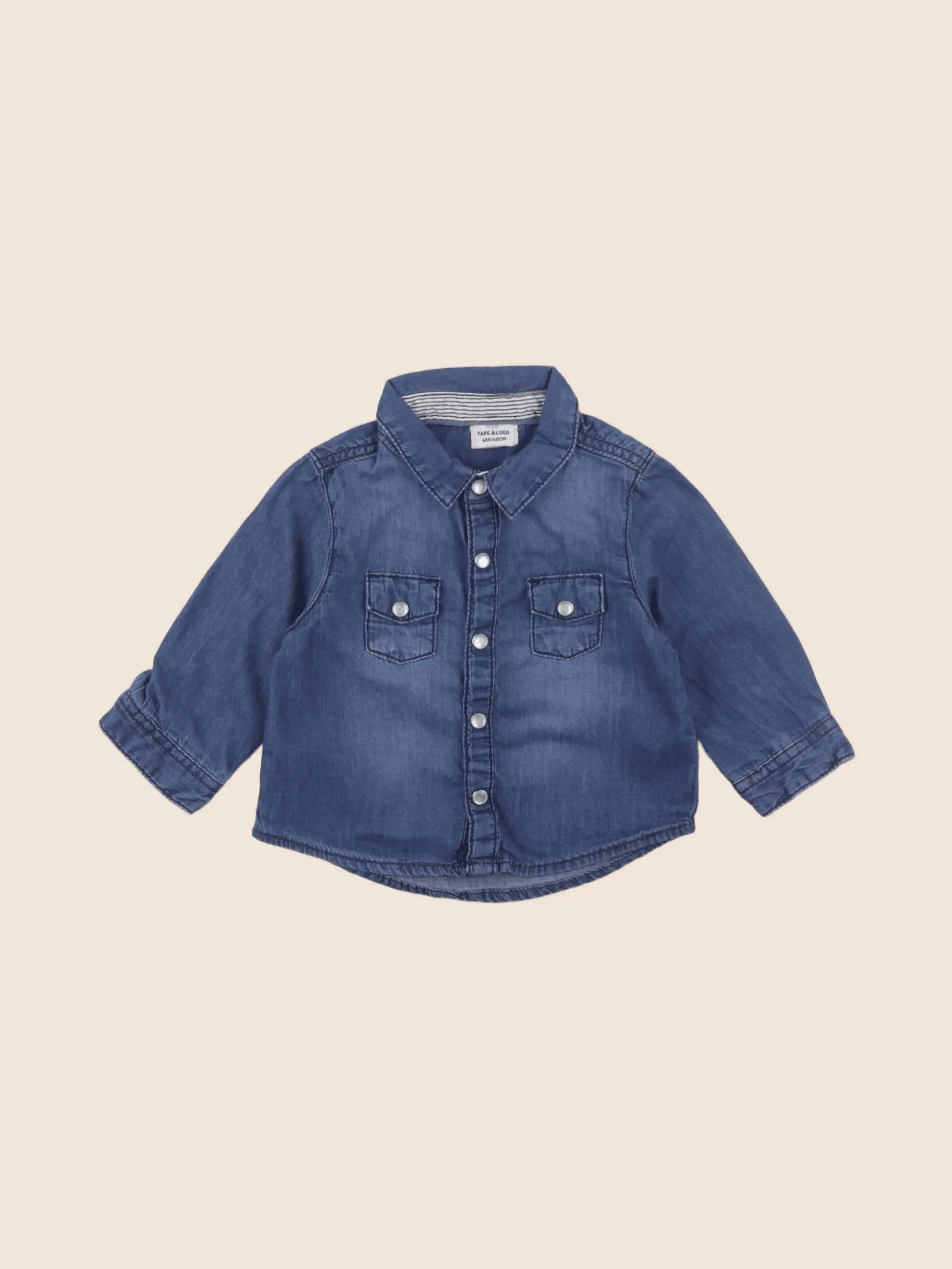 Tape à l'oeil - chemise bleu - 6 mois