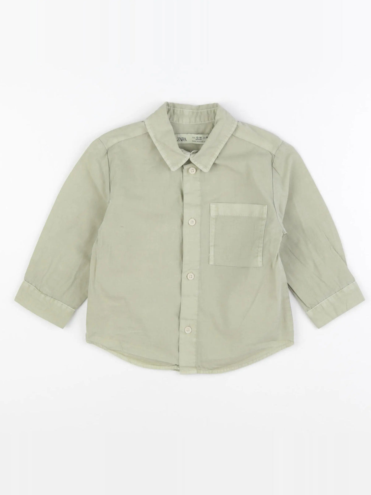 Zara - chemise vert - 12/18 mois