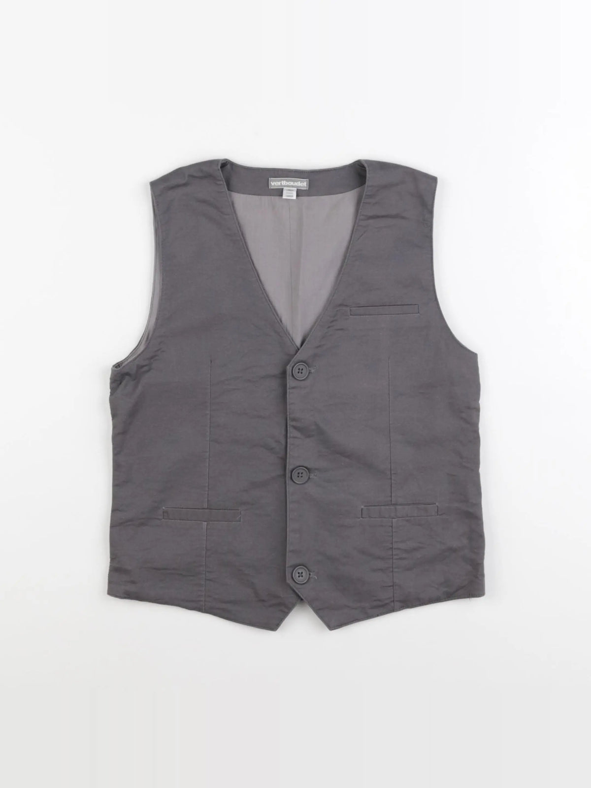 Vertbaudet - gilet gris - 10 ans