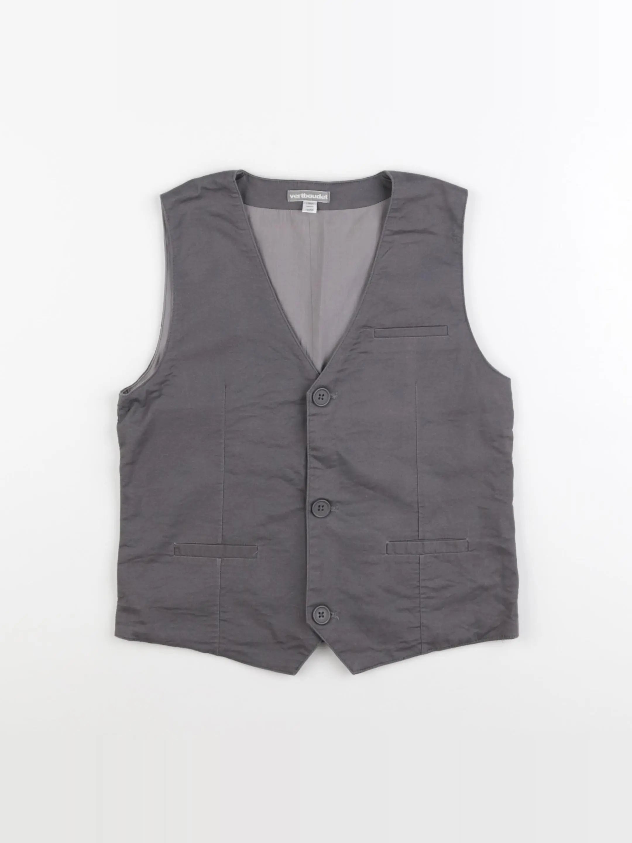 Vertbaudet - gilet gris - 10 ans