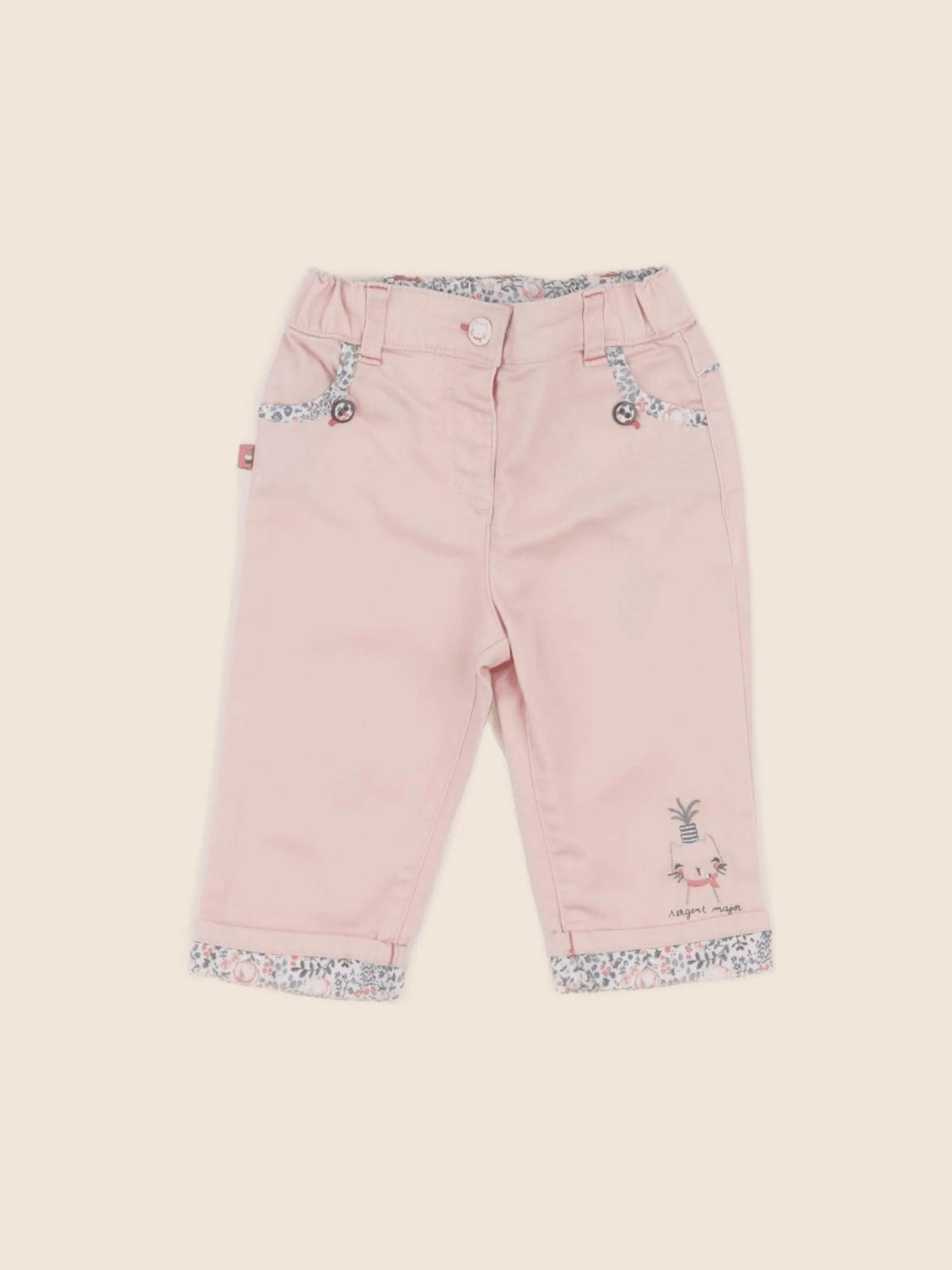 Sergent Major - pantalon rose - 6 mois