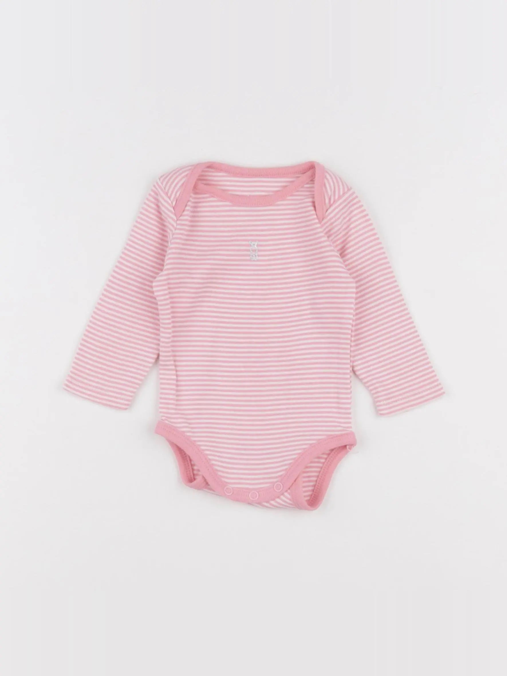 Obaïbi - body blanc, rose - 3 mois