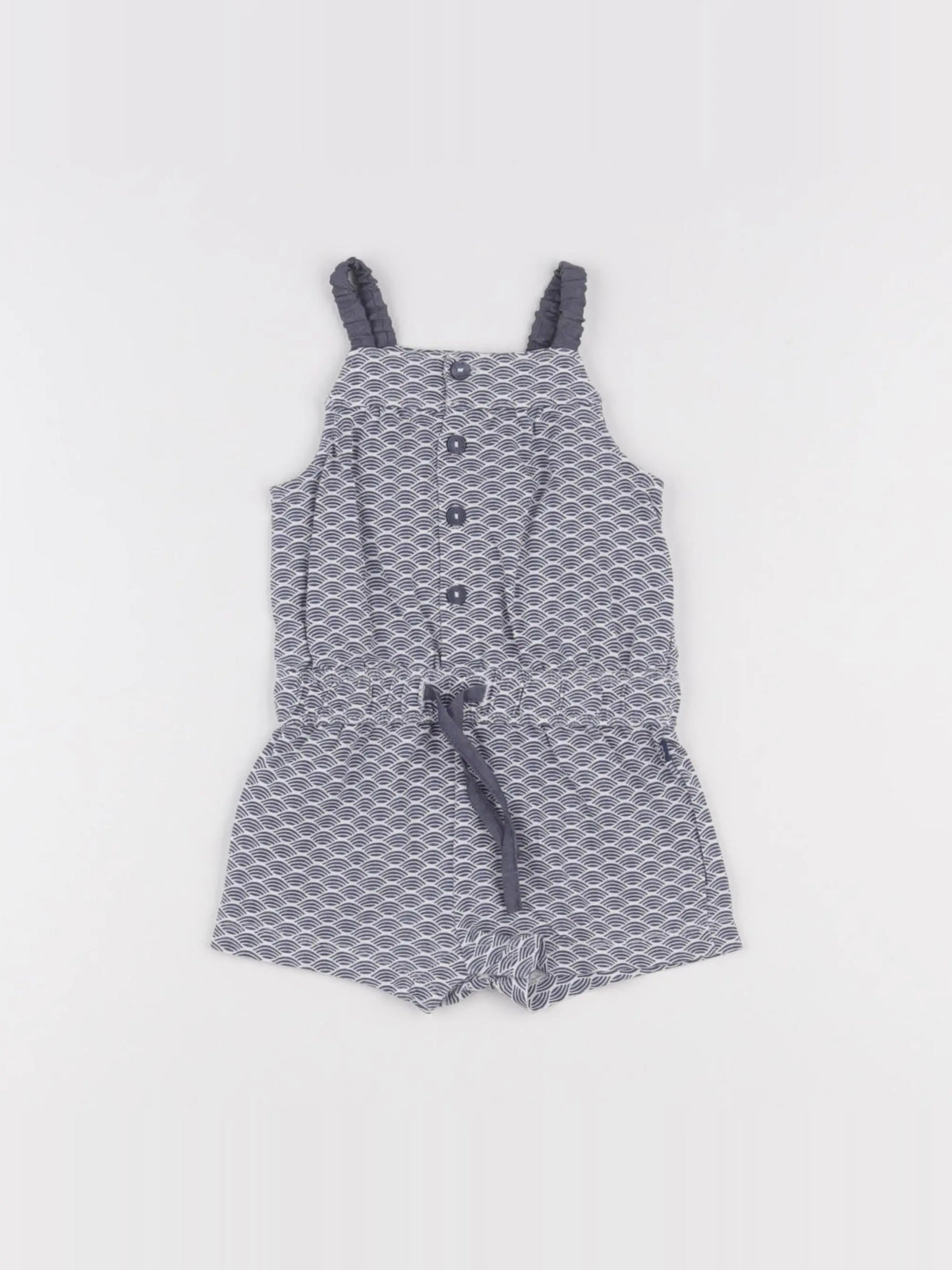 Obaïbi - salopette blanc, bleu - 6 mois