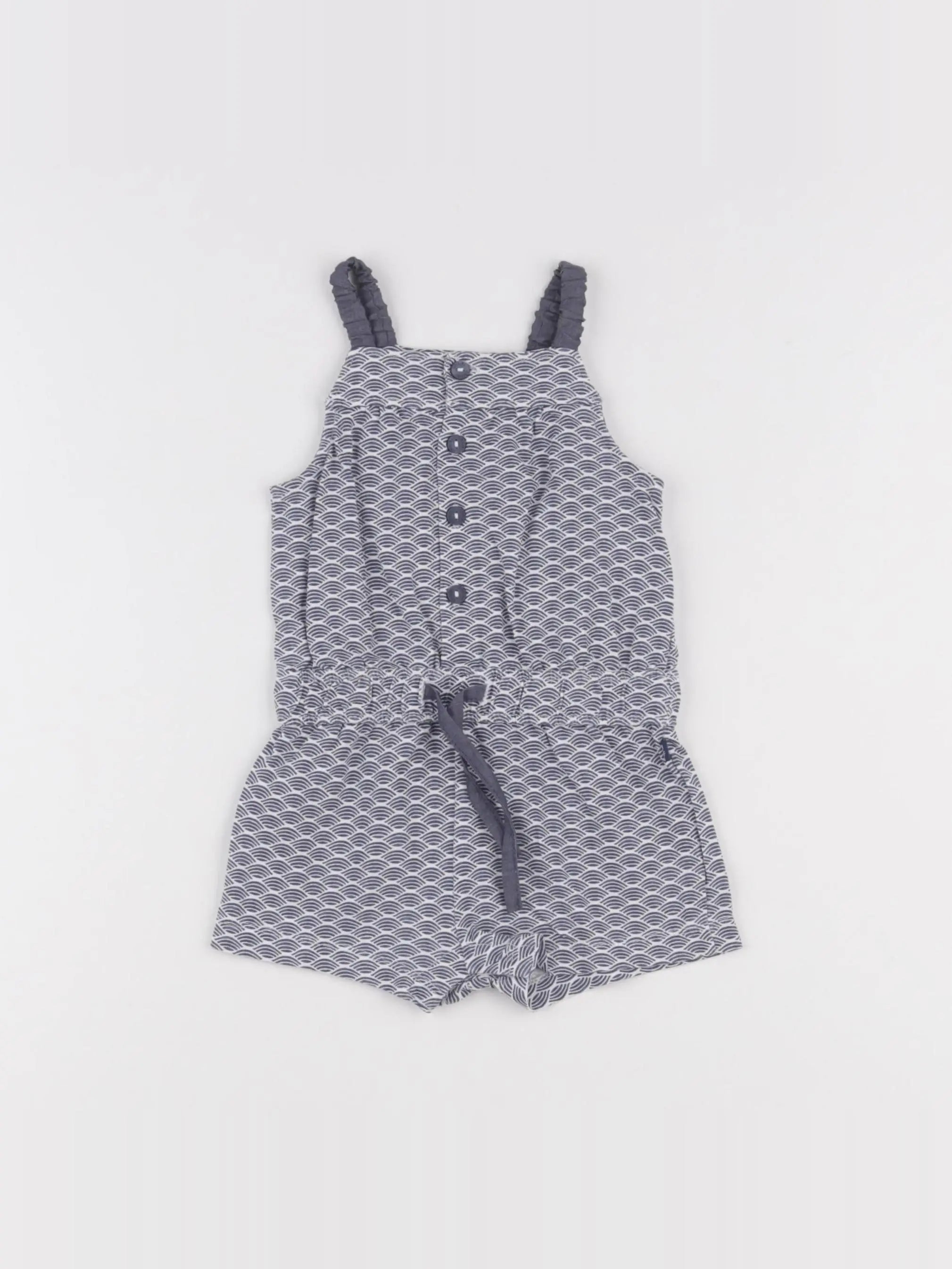 Obaïbi - salopette blanc, bleu - 6 mois