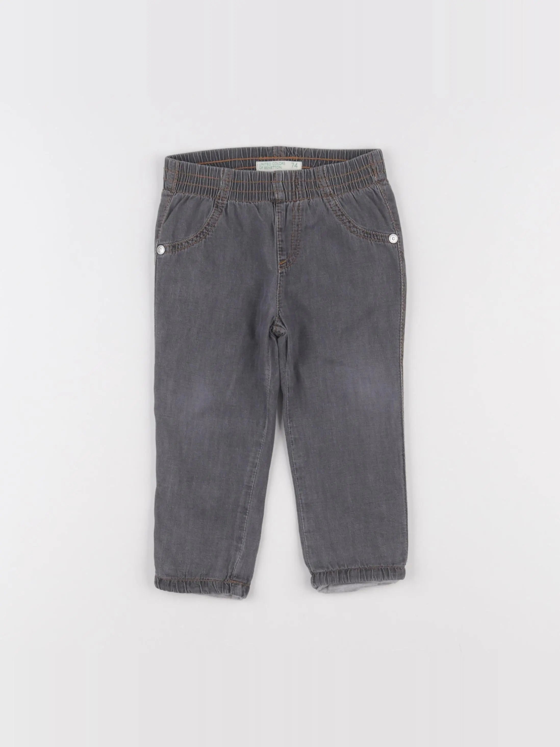 Benetton - jegging gris - 9/12 mois
