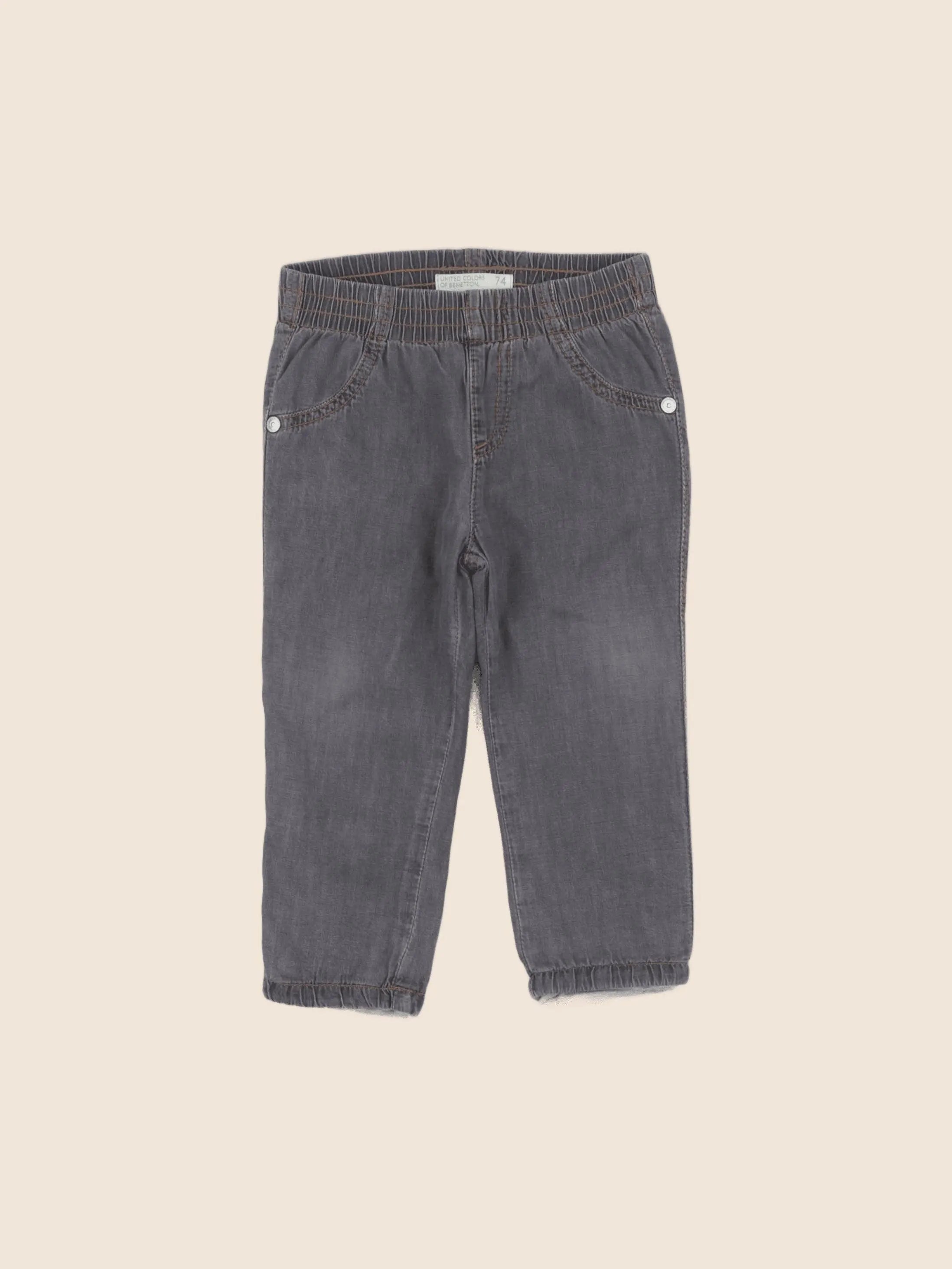 Benetton - jegging gris - 9/12 mois