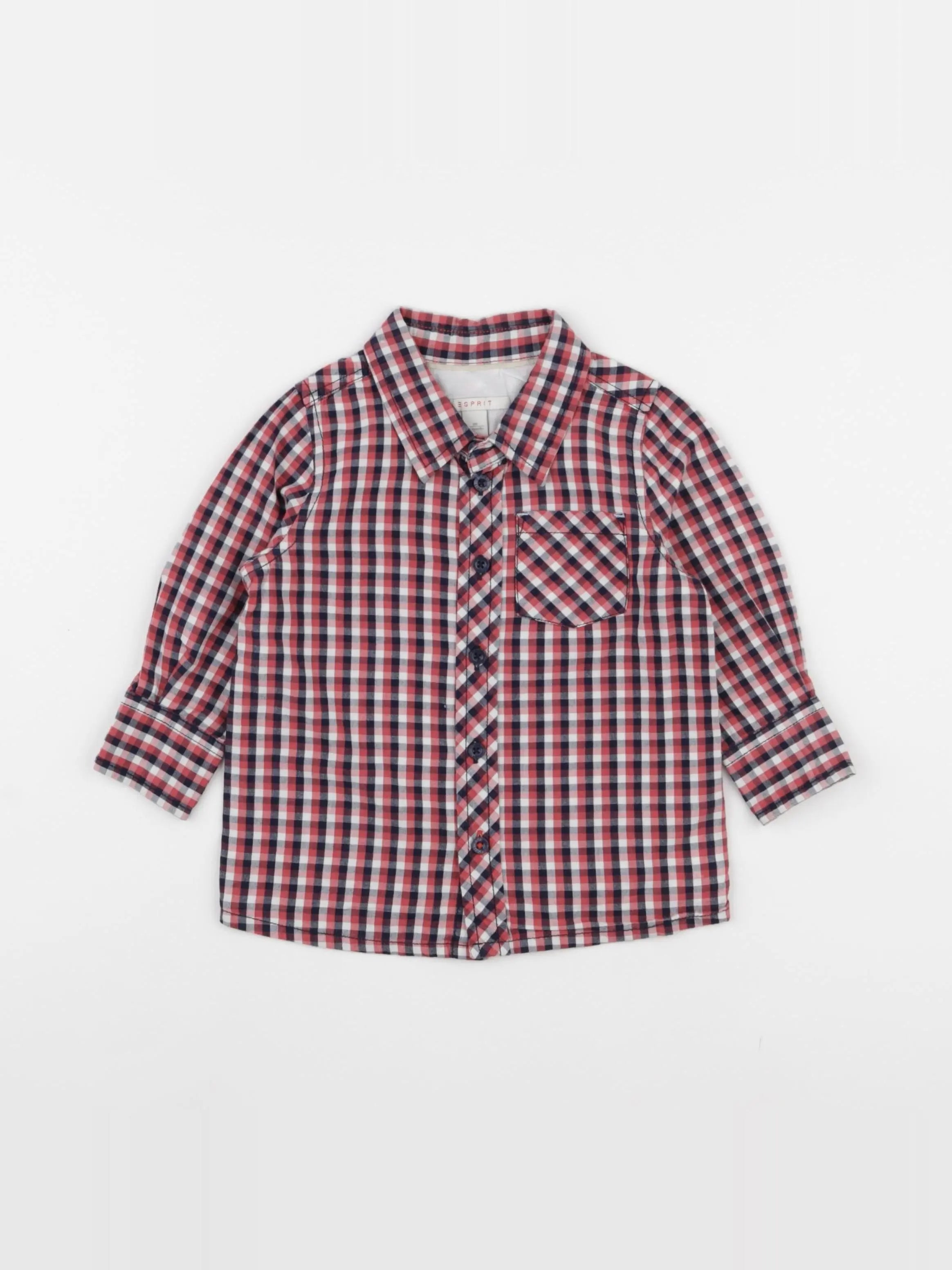 Esprit - chemise rouge, bleu - 12 mois