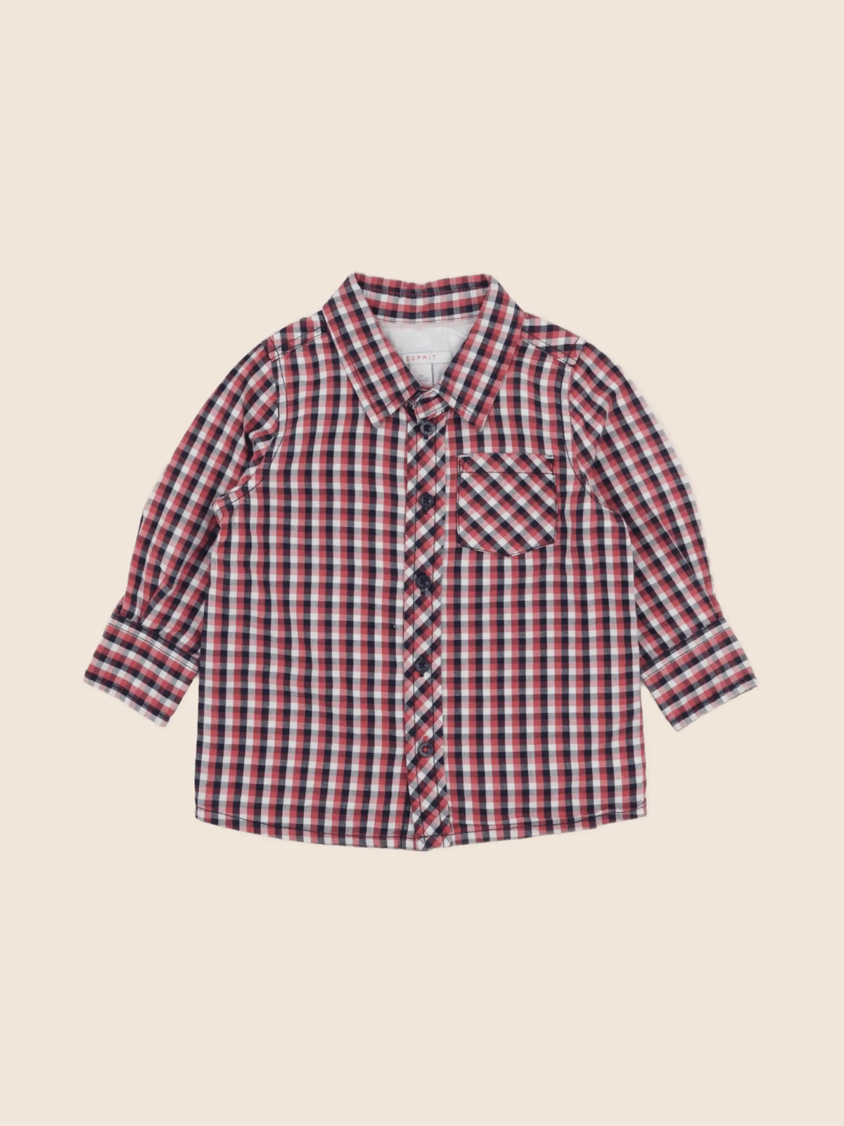 Esprit - chemise rouge, bleu - 12 mois