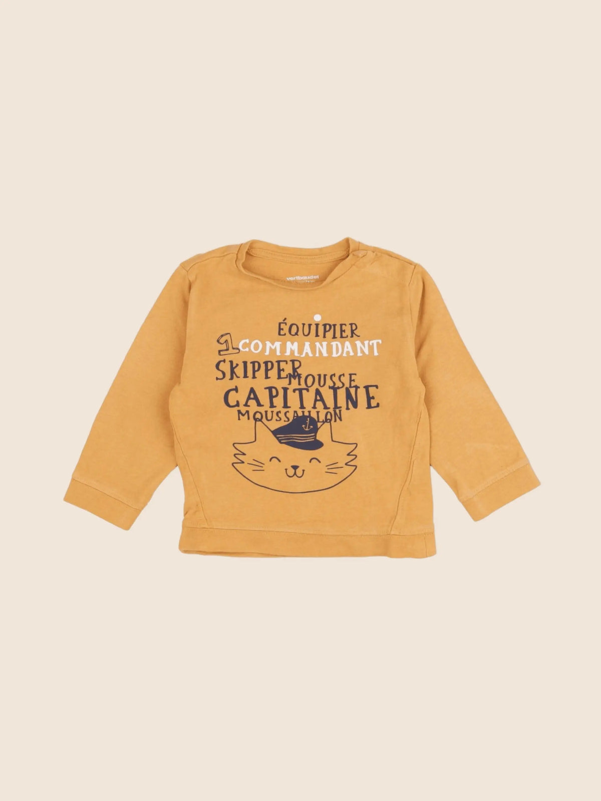 Vertbaudet - sweat orange - 12 mois