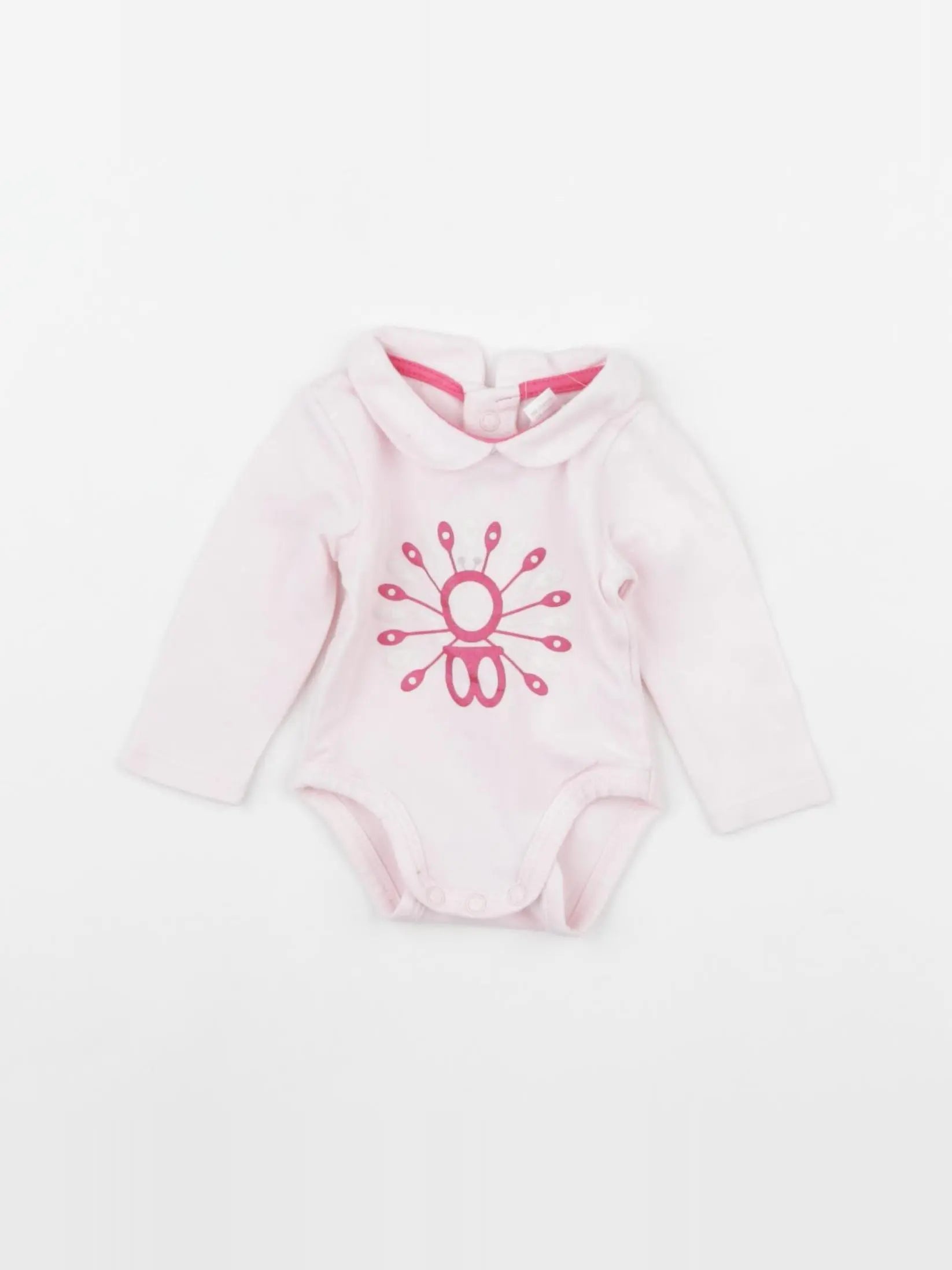 Obaïbi - body à col rose - 0 mois
