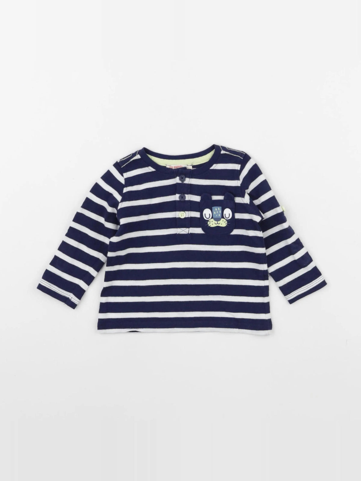 DPAM - tee-shirt bleu, blanc - 6 mois