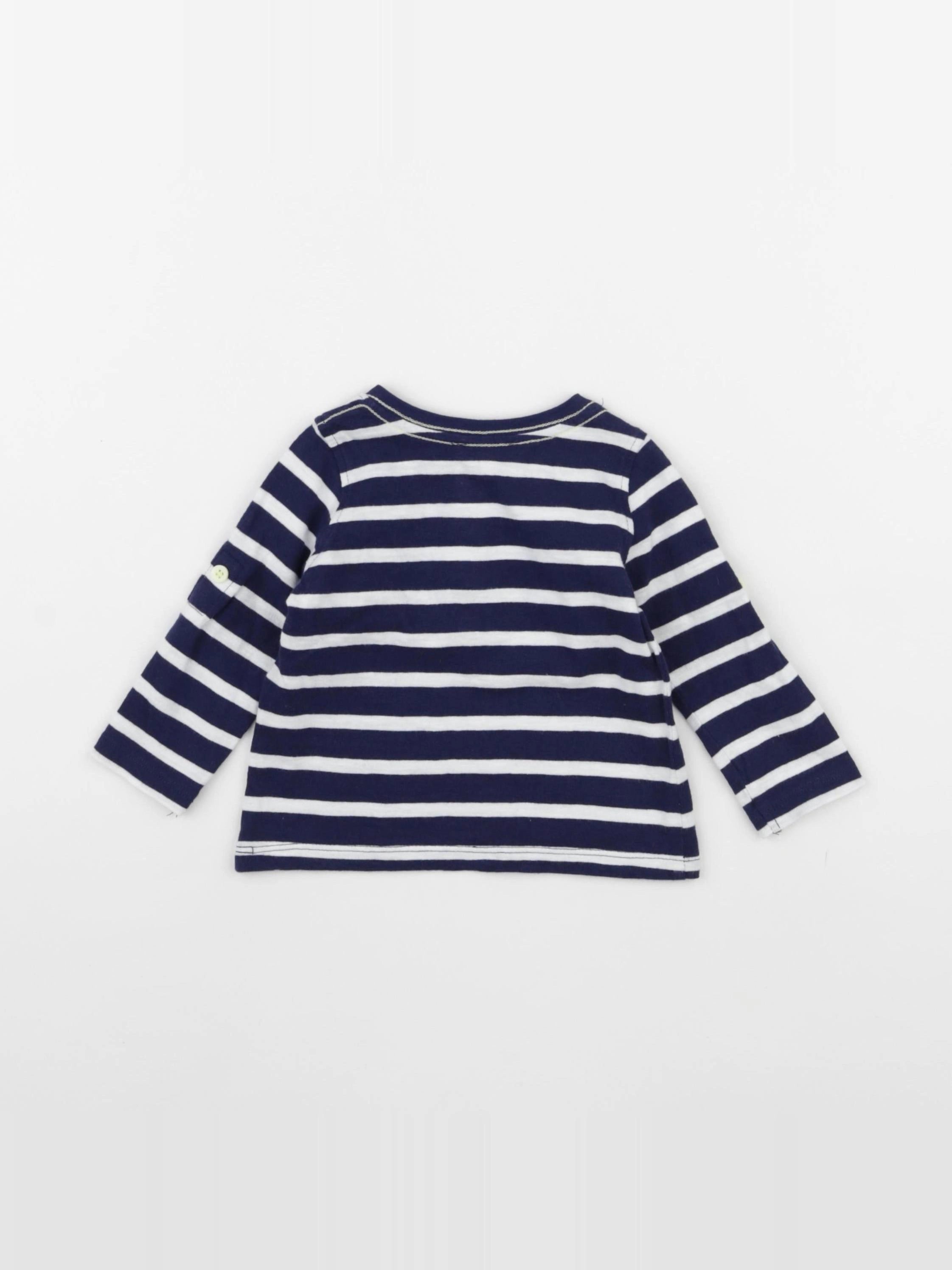 DPAM - tee-shirt bleu, blanc - 6 mois