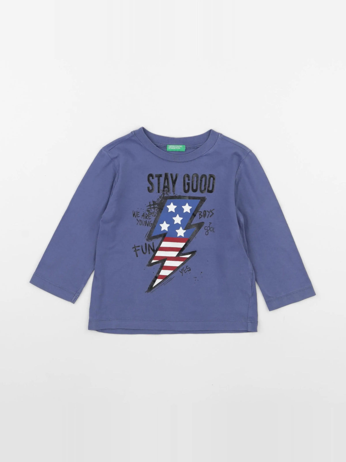 Benetton - tee-shirt bleu - 12 mois