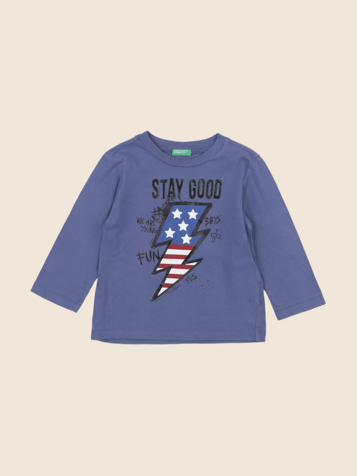 Benetton - tee-shirt bleu - 12 mois