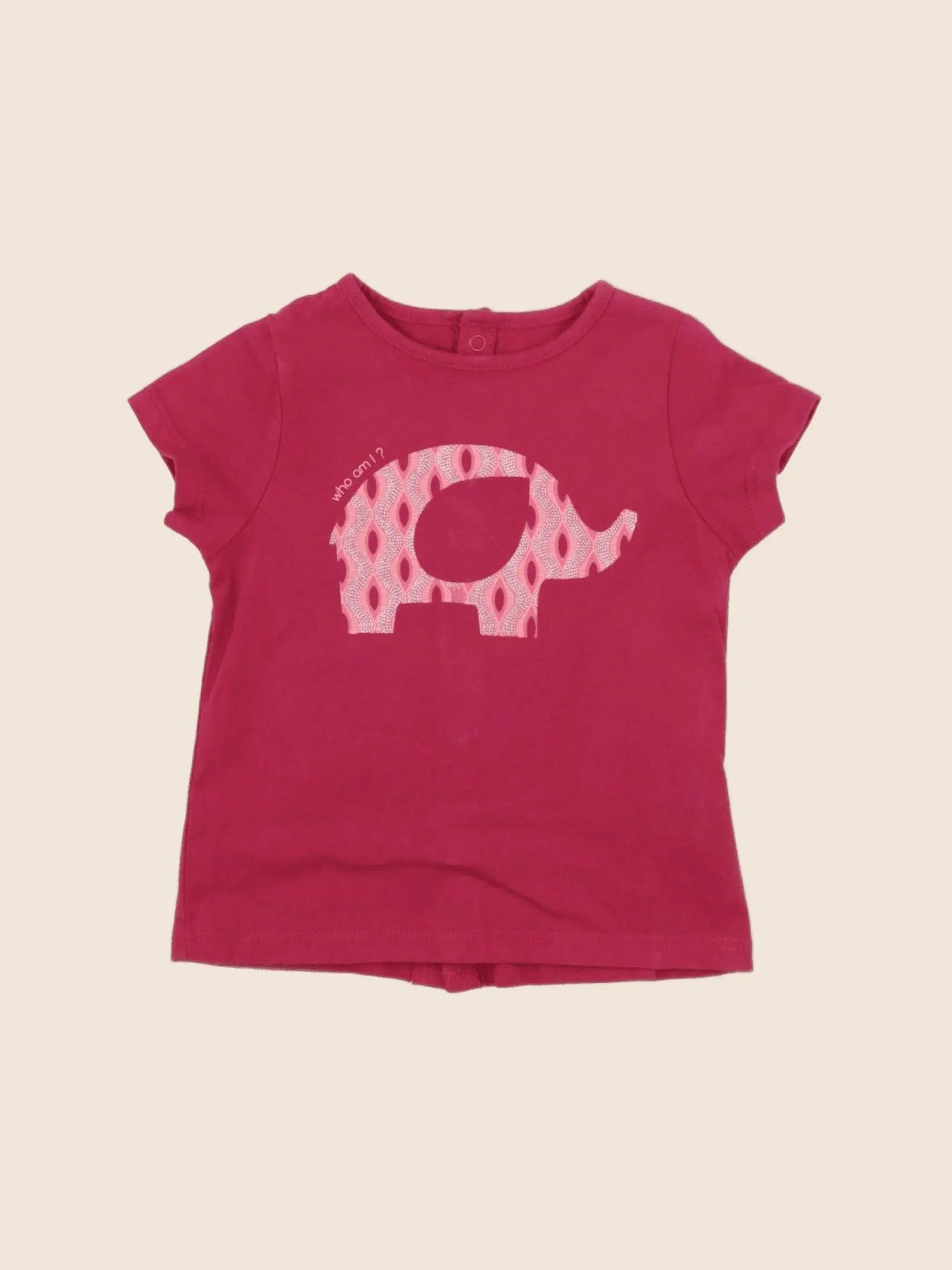 Obaïbi - tee-shirt rose - 6 mois