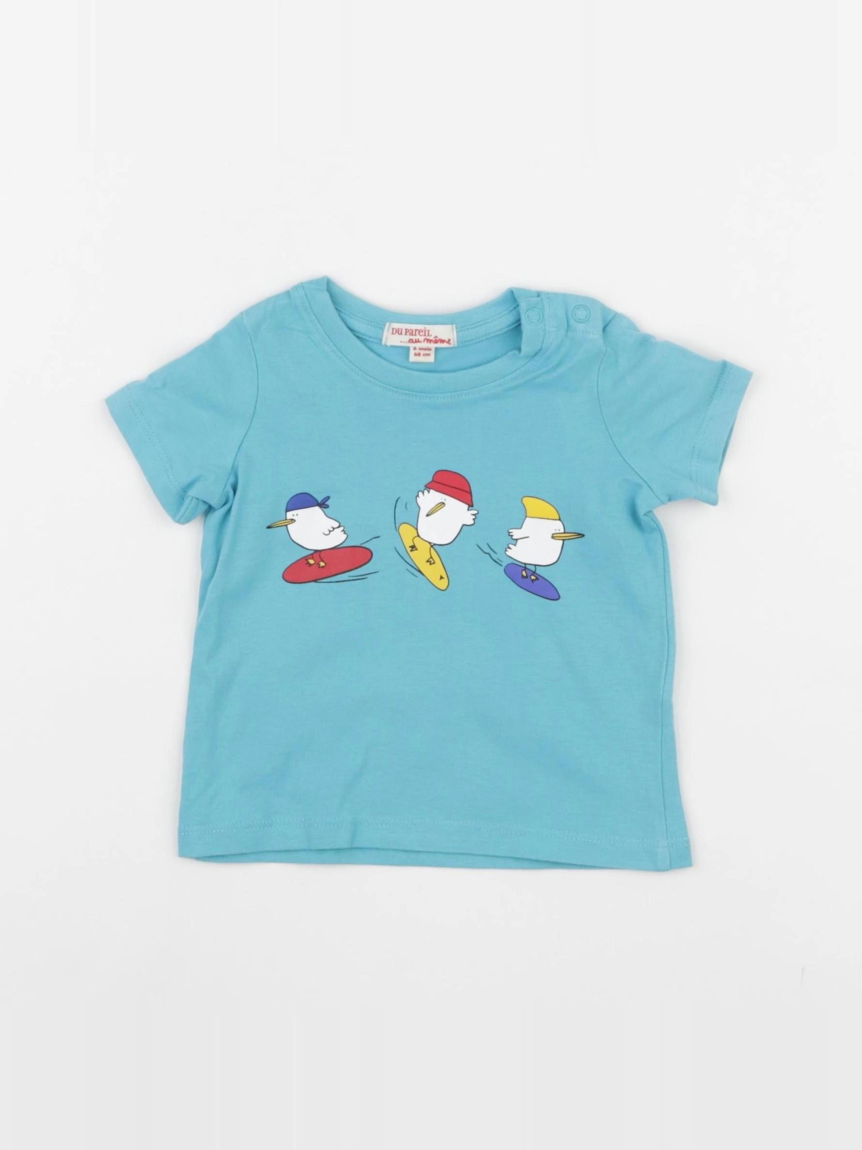 DPAM - tee-shirt bleu - 6 mois