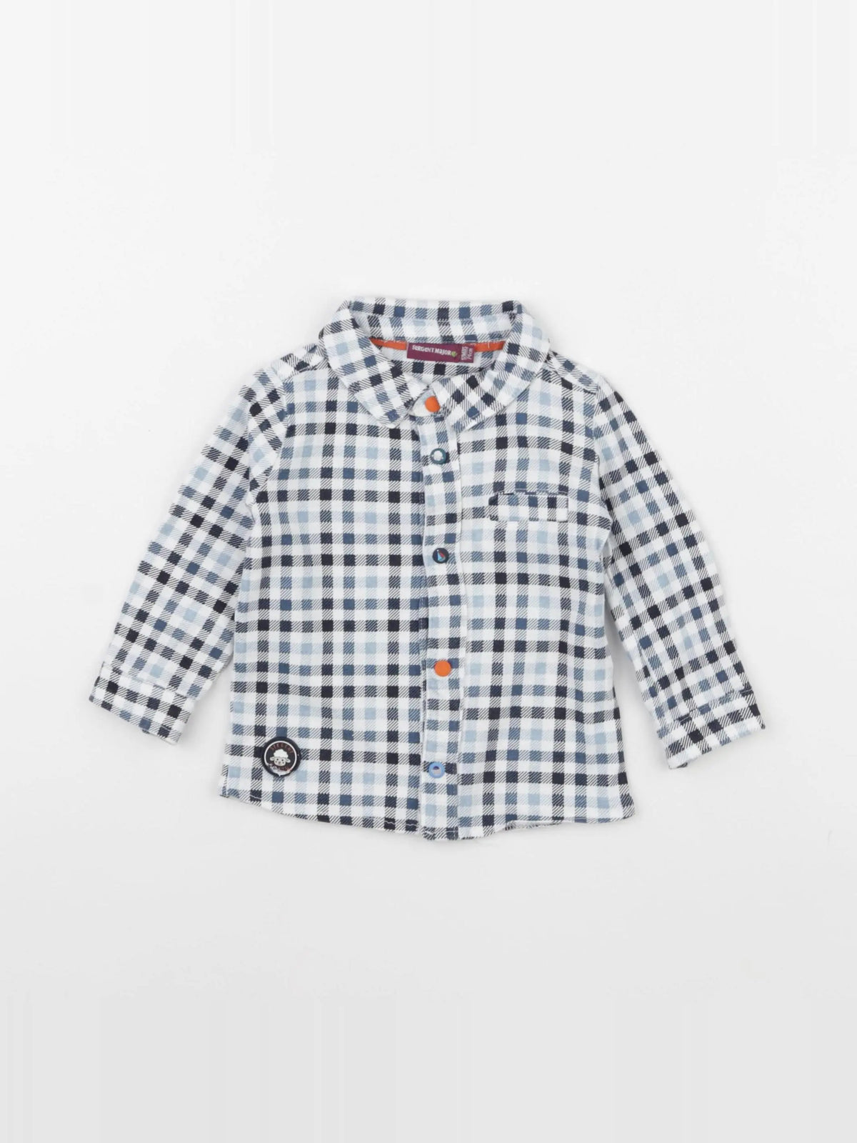 Sergent Major - chemise blanc, bleu - 12 mois