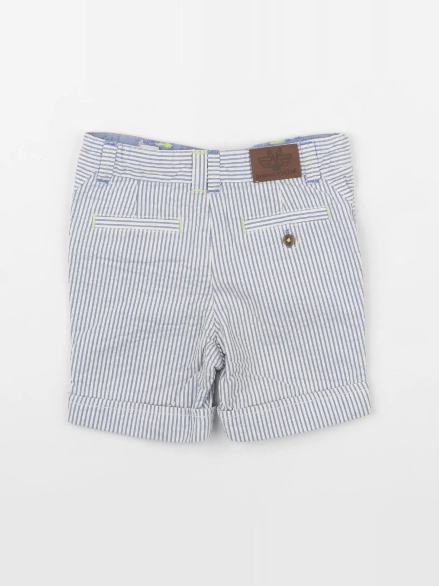Sergent Major - short blanc, bleu - 6 mois