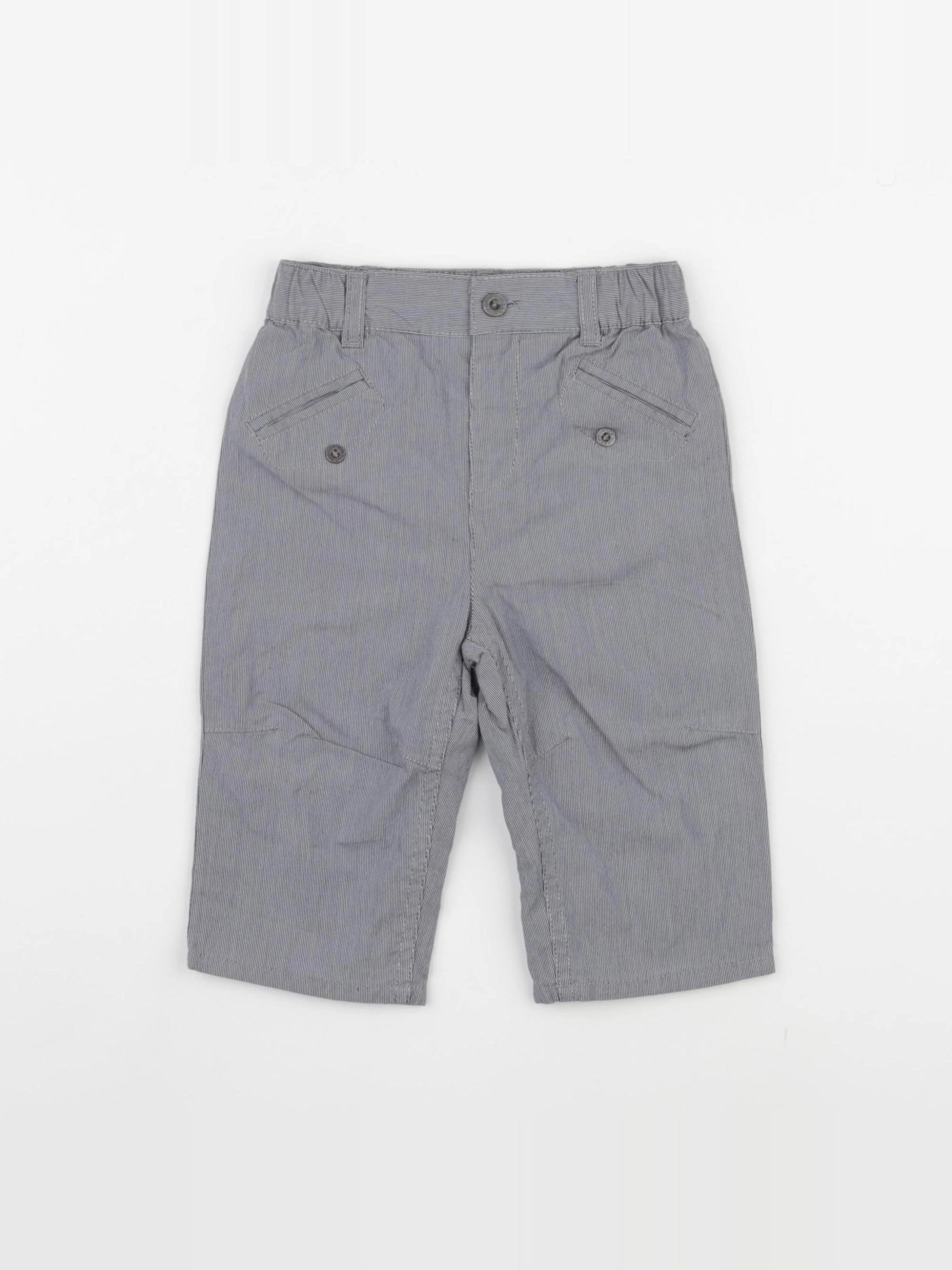 DPAM - pantalon bleu, blanc - 6 mois