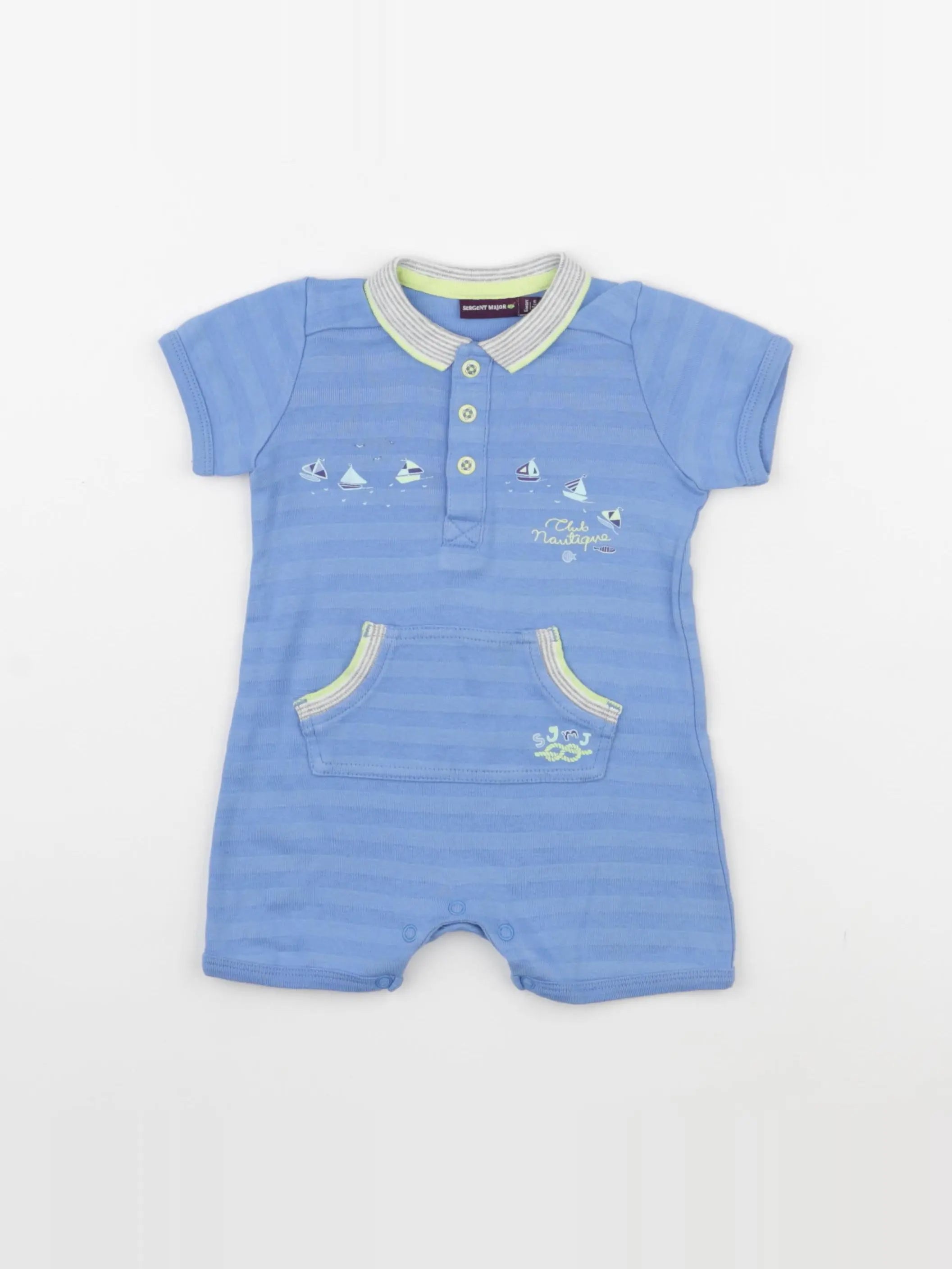 Sergent Major - pyjama coton bleu - 6 mois