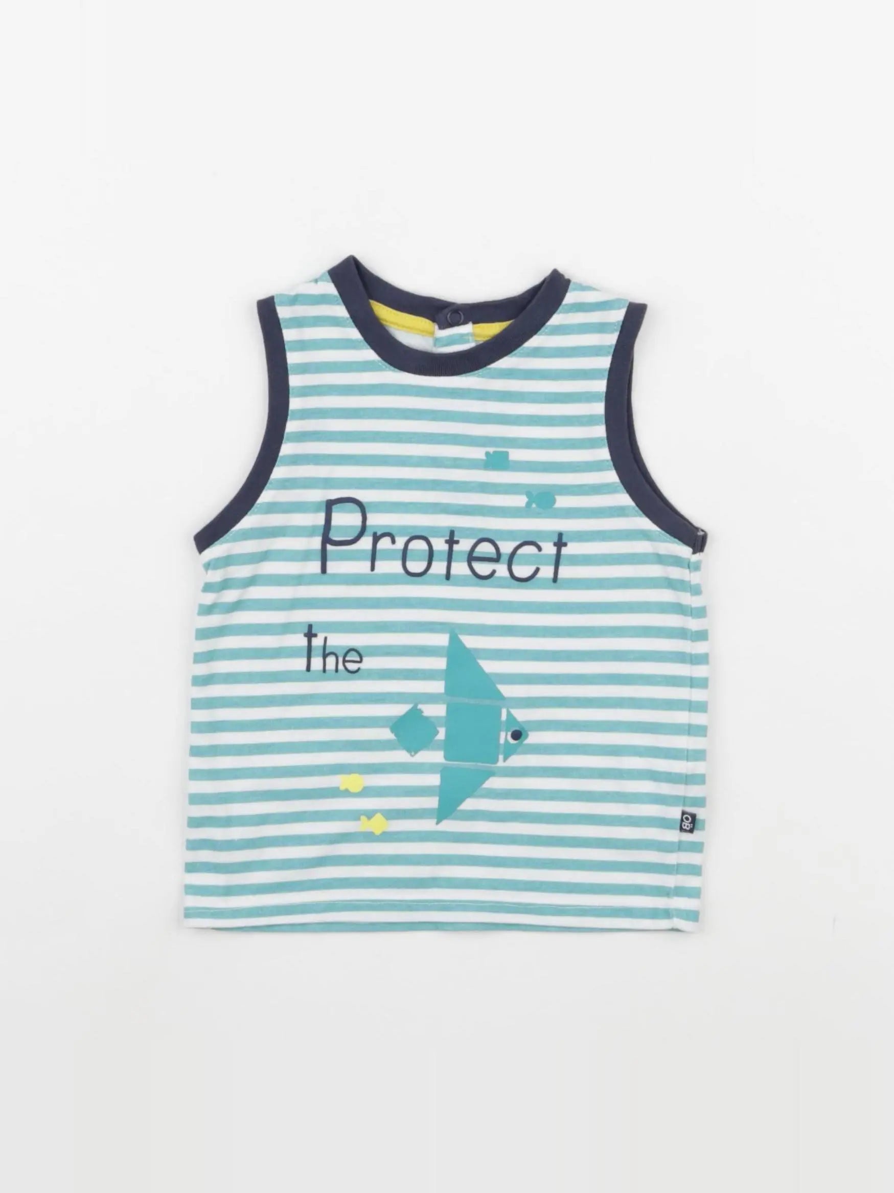 Obaïbi - débardeur bleu, blanc - 12 mois