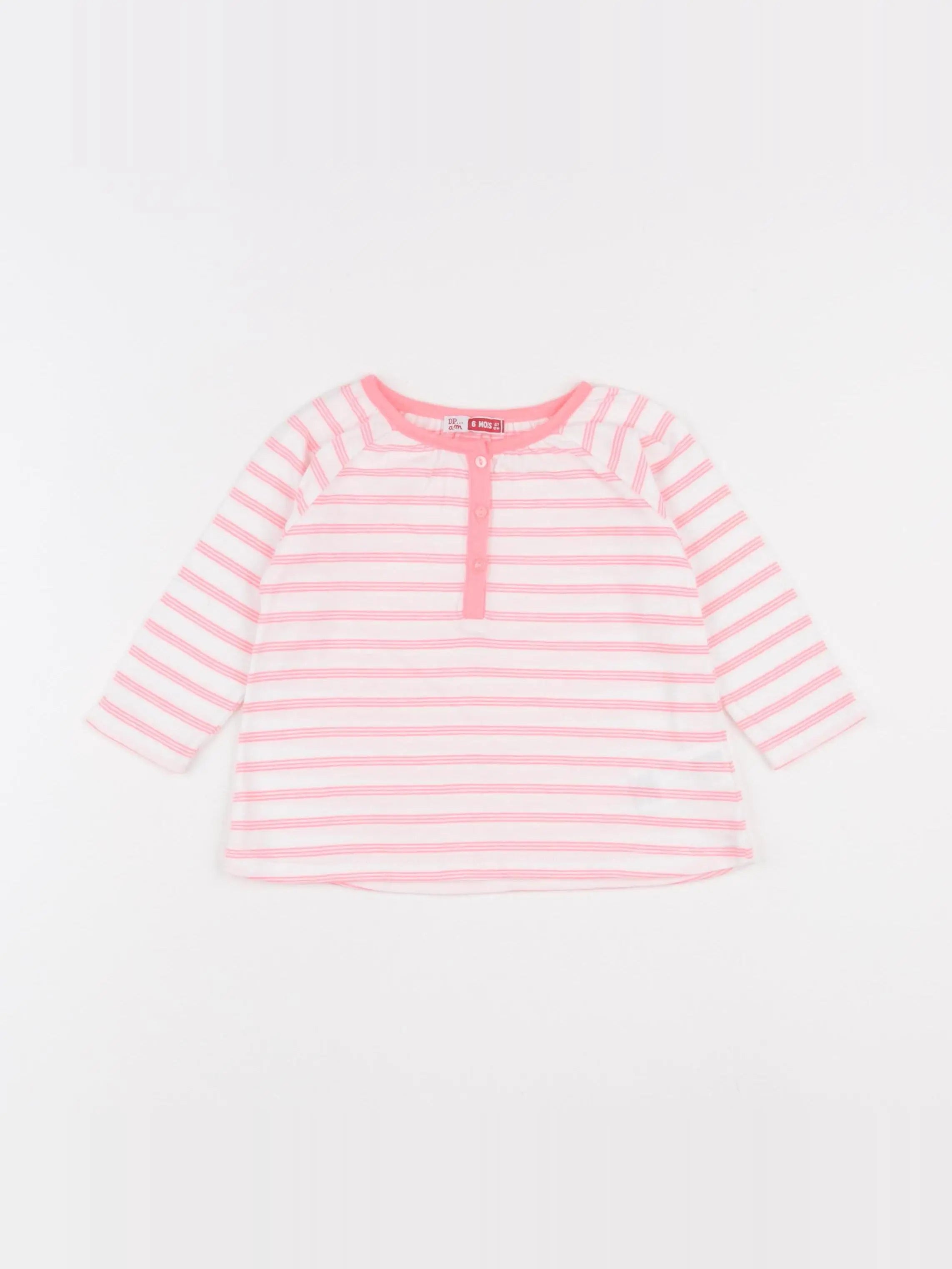DPAM - tee-shirt rose fluo - 6 mois