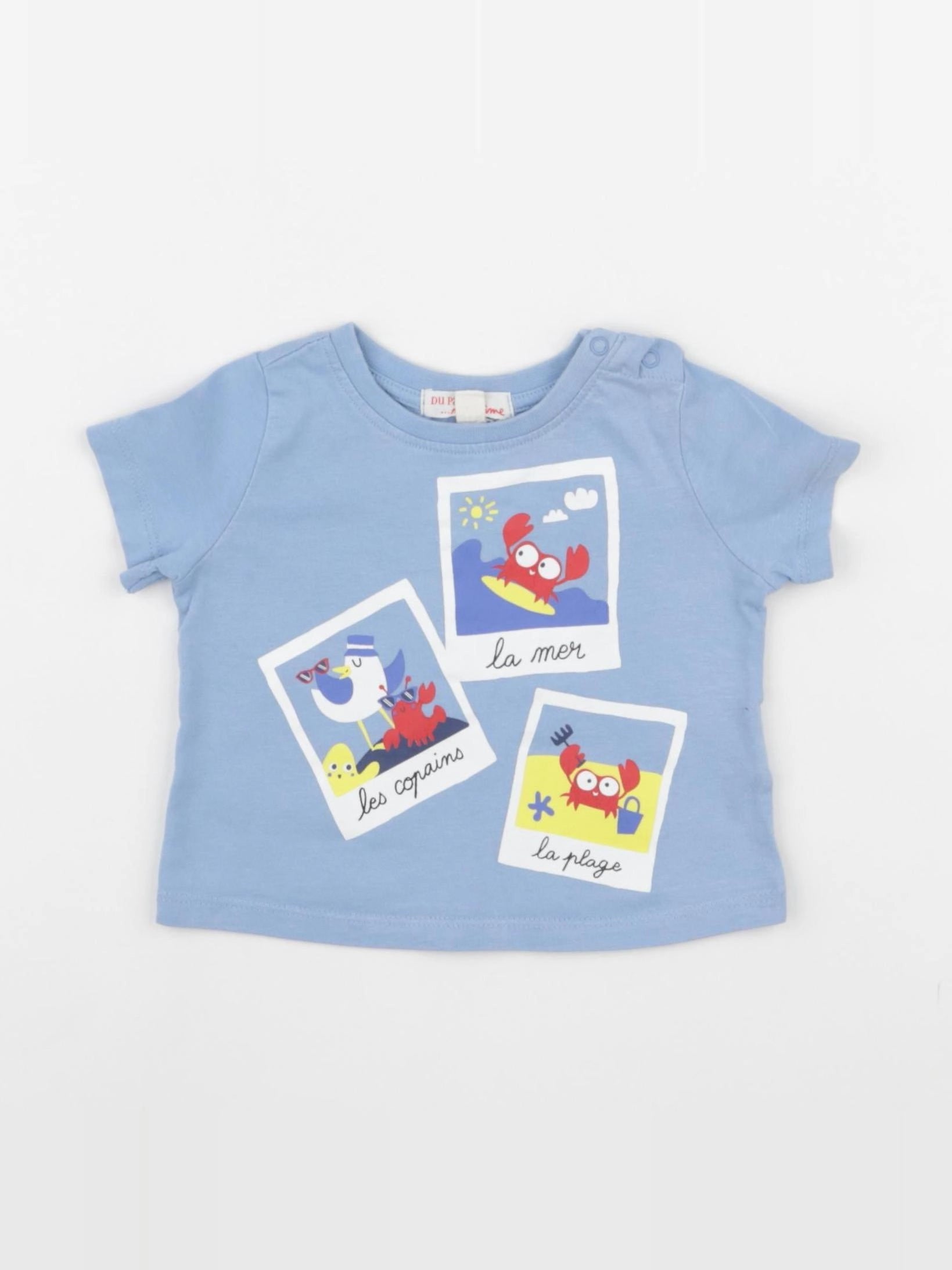 DPAM - tee-shirt bleu - 3 mois