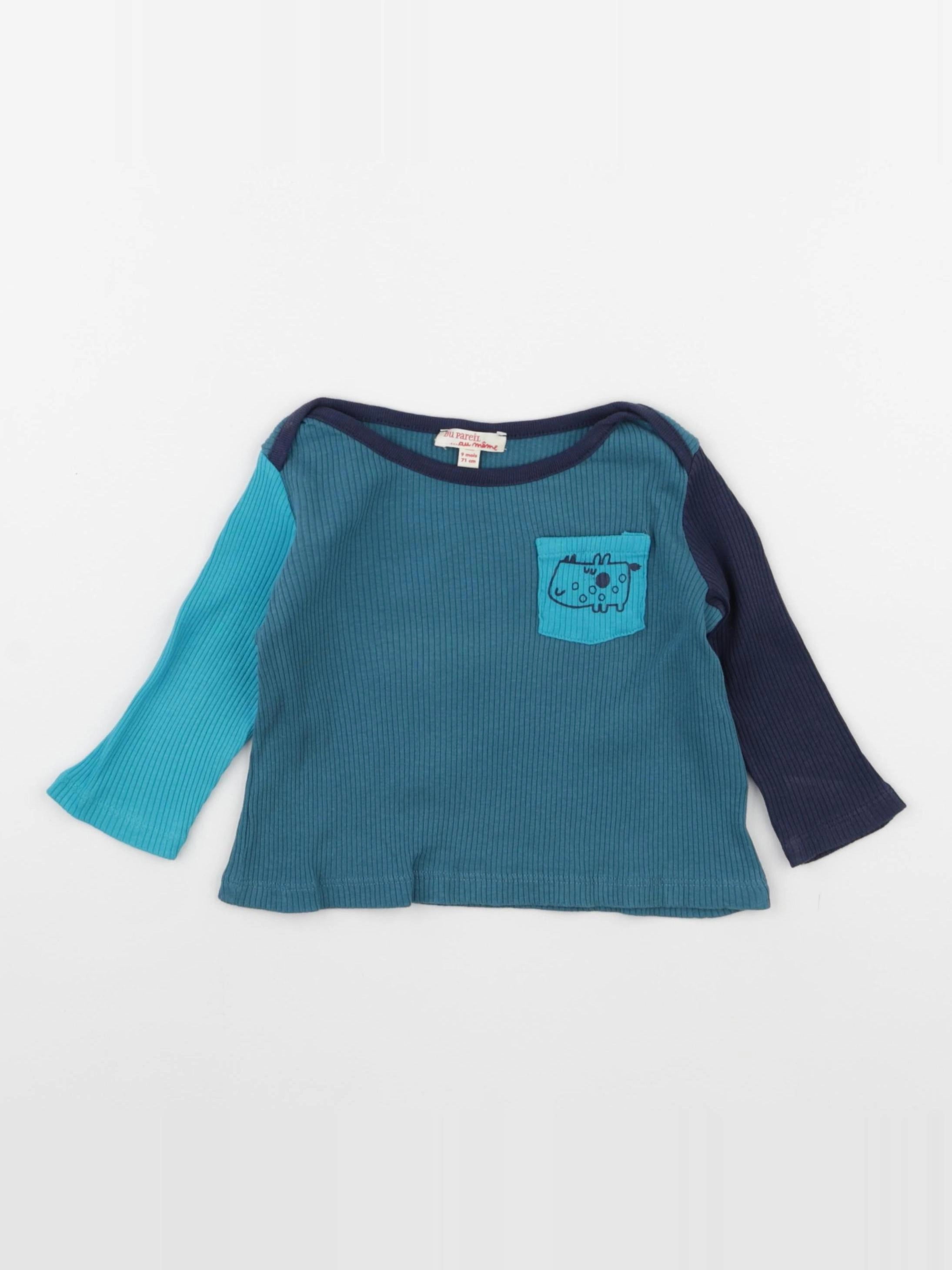 DPAM - tee-shirt bleu - 9 mois