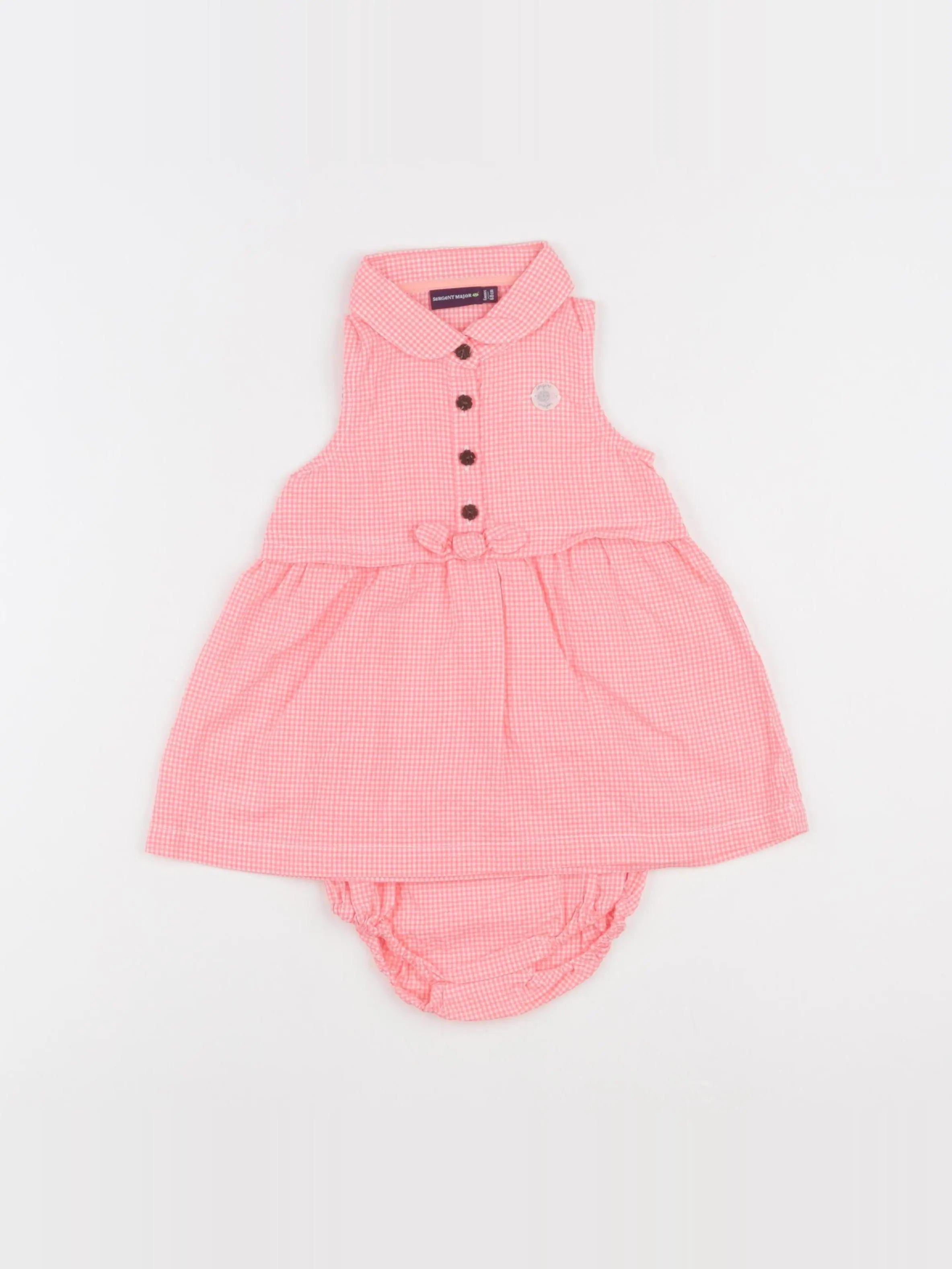 Sergent Major - robe rose fluo - 6 mois