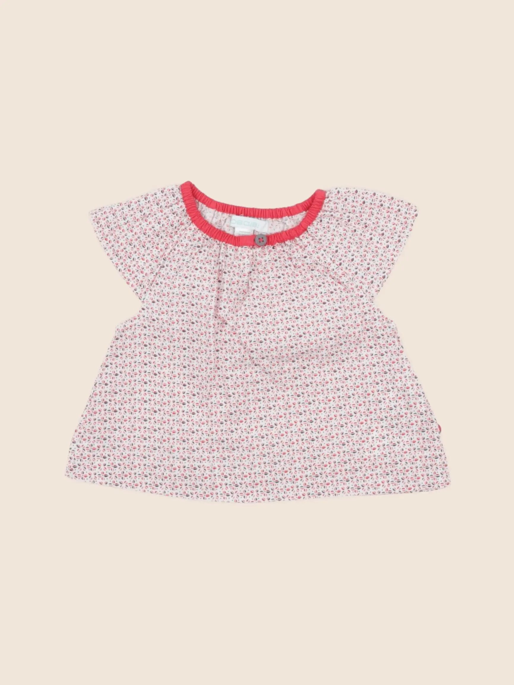 Obaïbi - blouse rouge - 3 mois