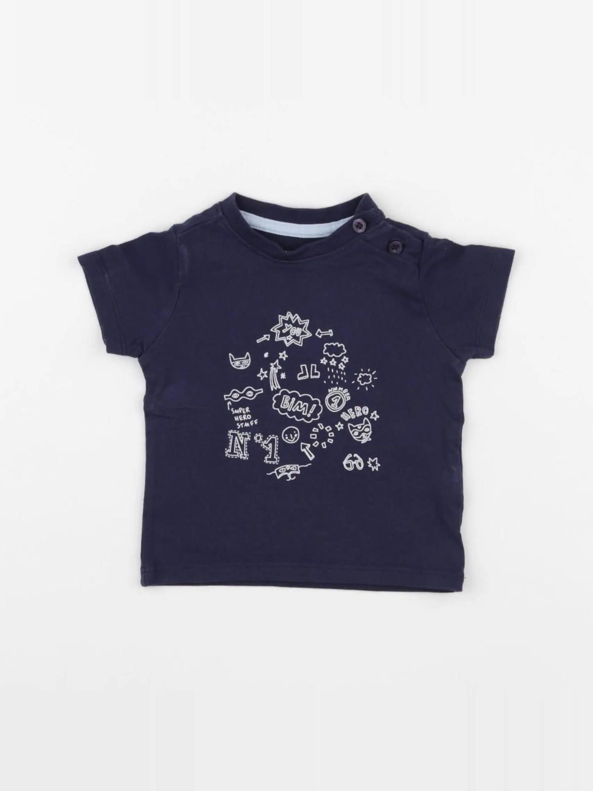 Vertbaudet - tee-shirt bleu - 3 mois
