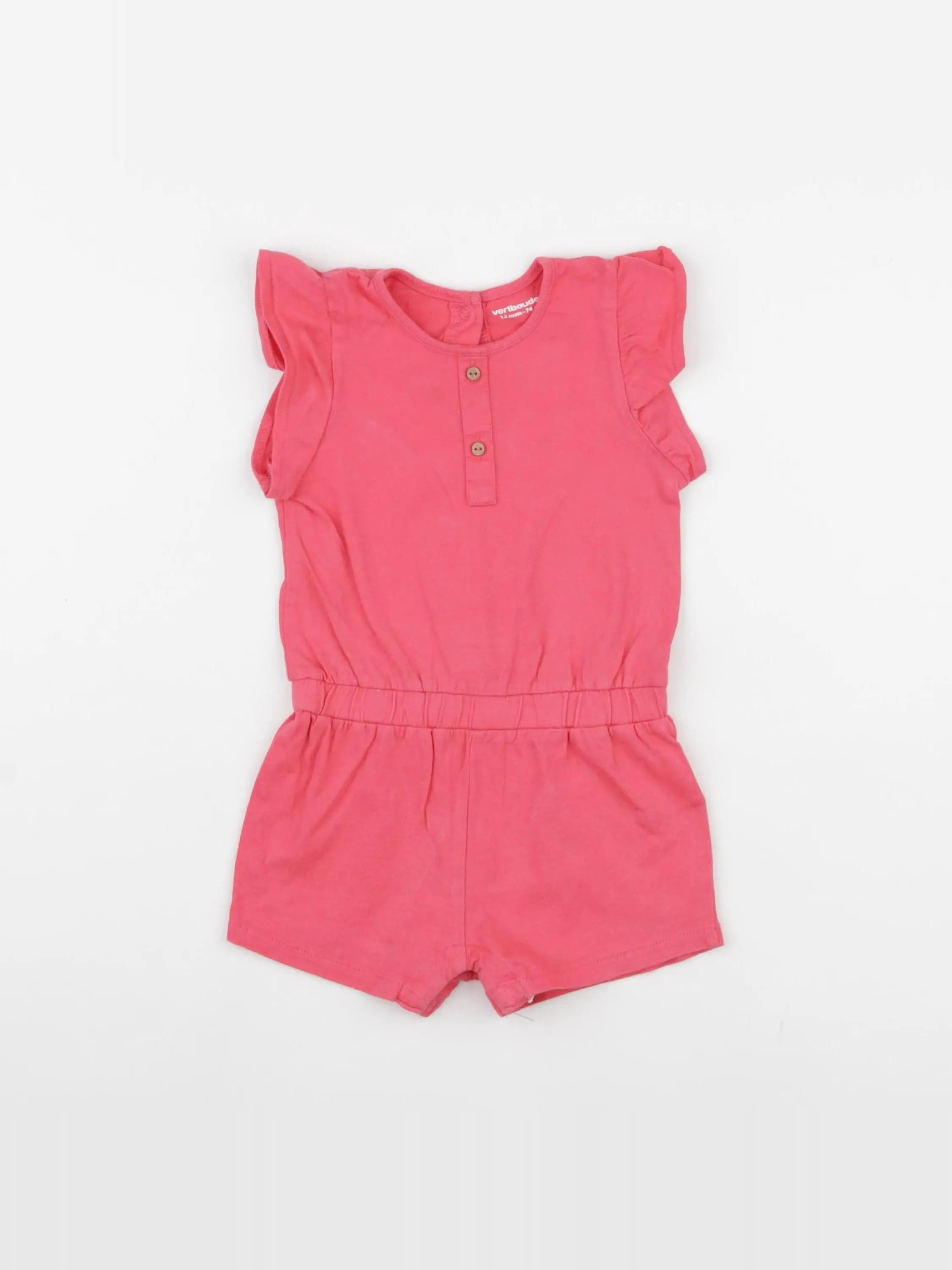 Vertbaudet - combinaison rose - 12 mois