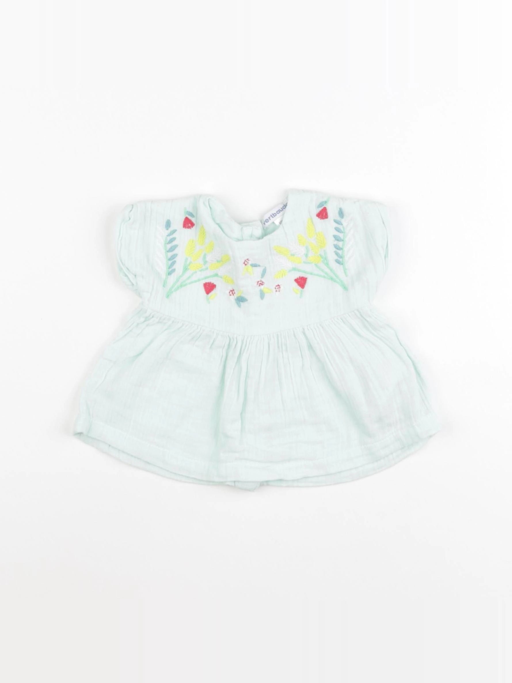 Vertbaudet - blouse vert - 3 mois