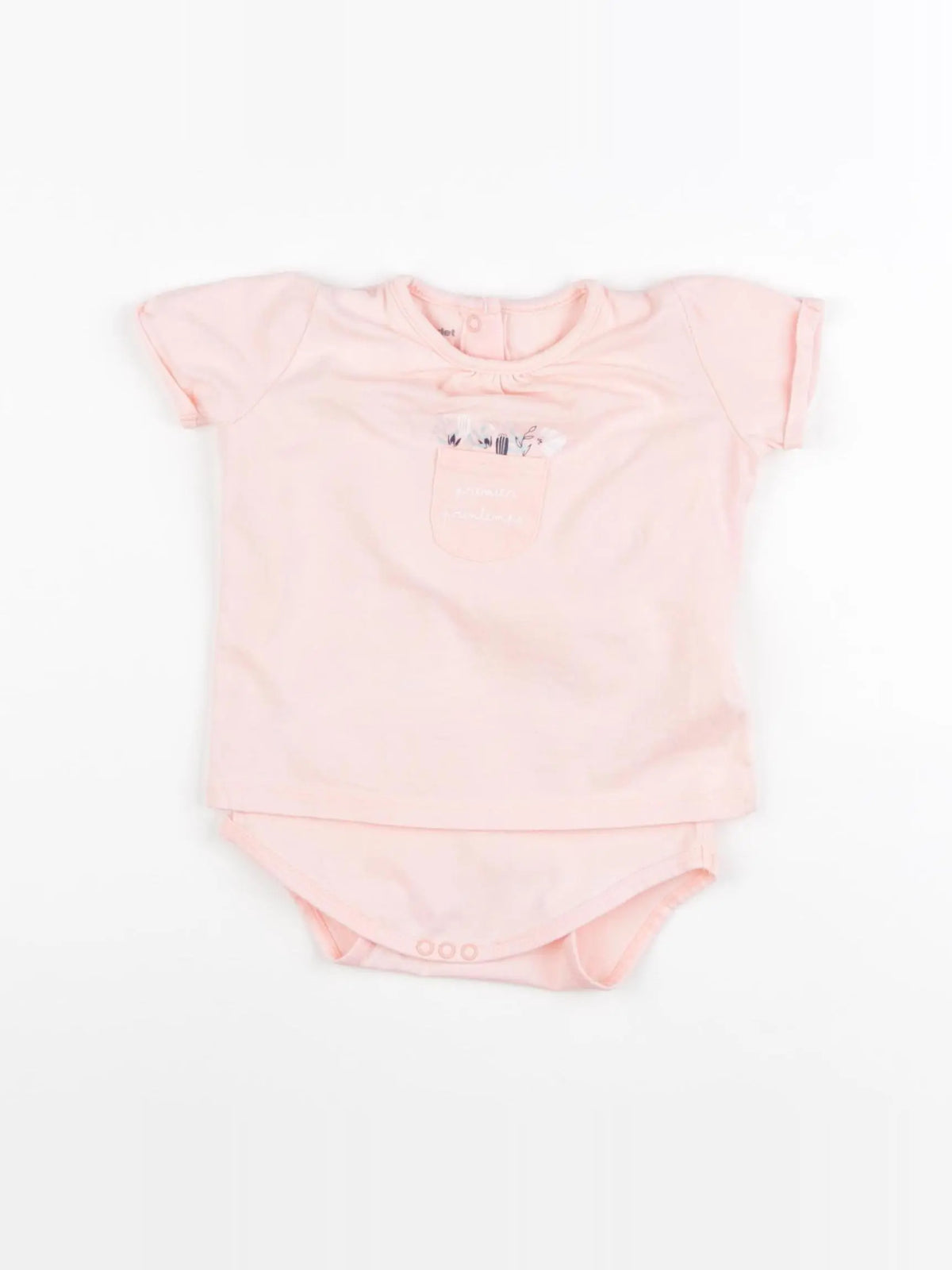 Vertbaudet - body tee-shirt rose - 6 mois