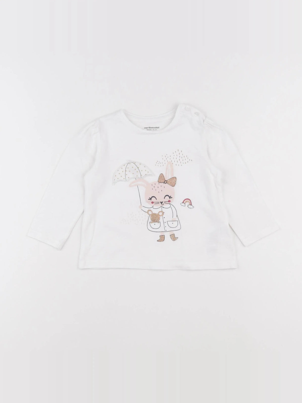 Vertbaudet - tee-shirt blanc - 18 mois