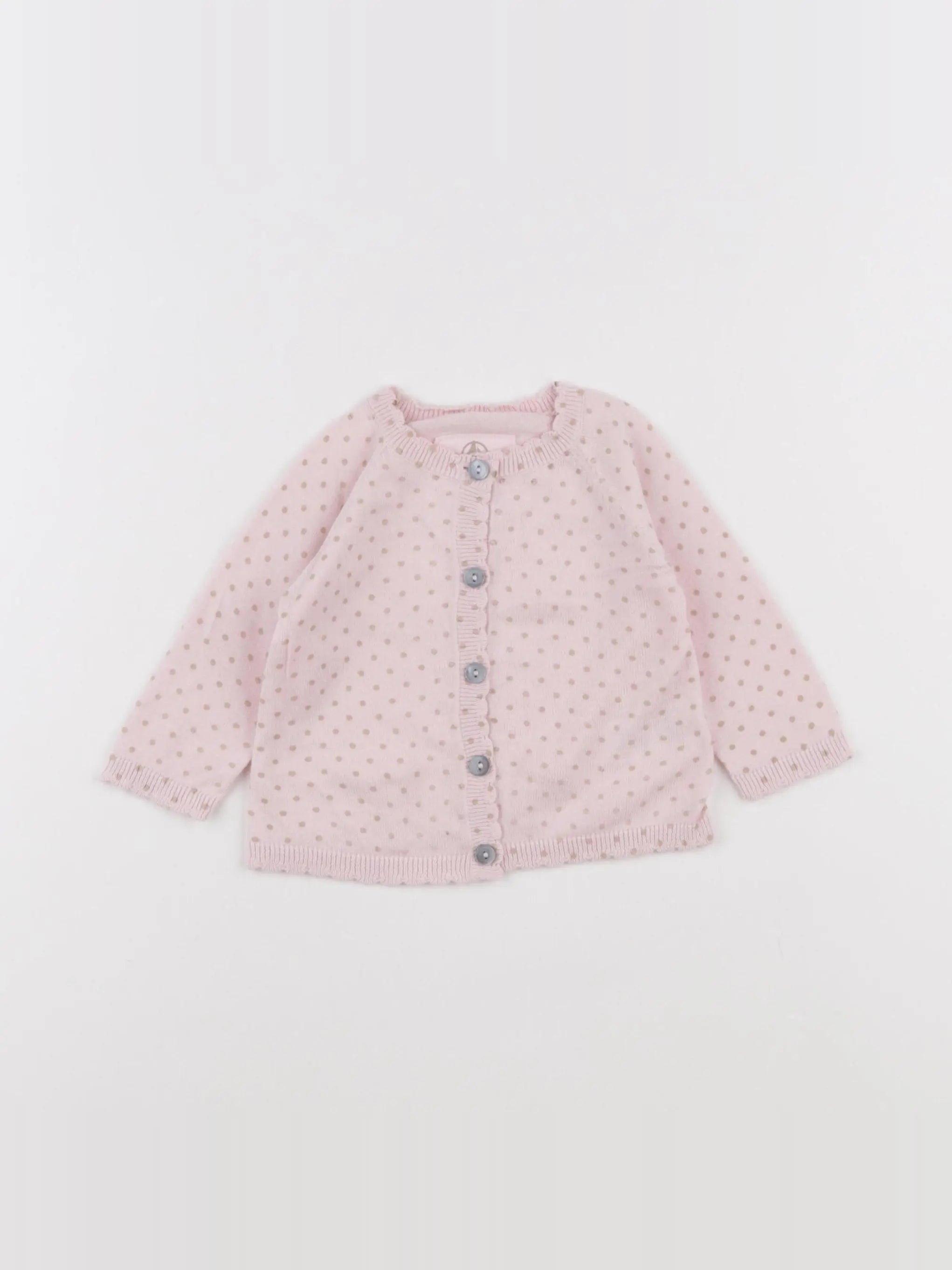 Petit Bateau - gilet rose - 6 mois