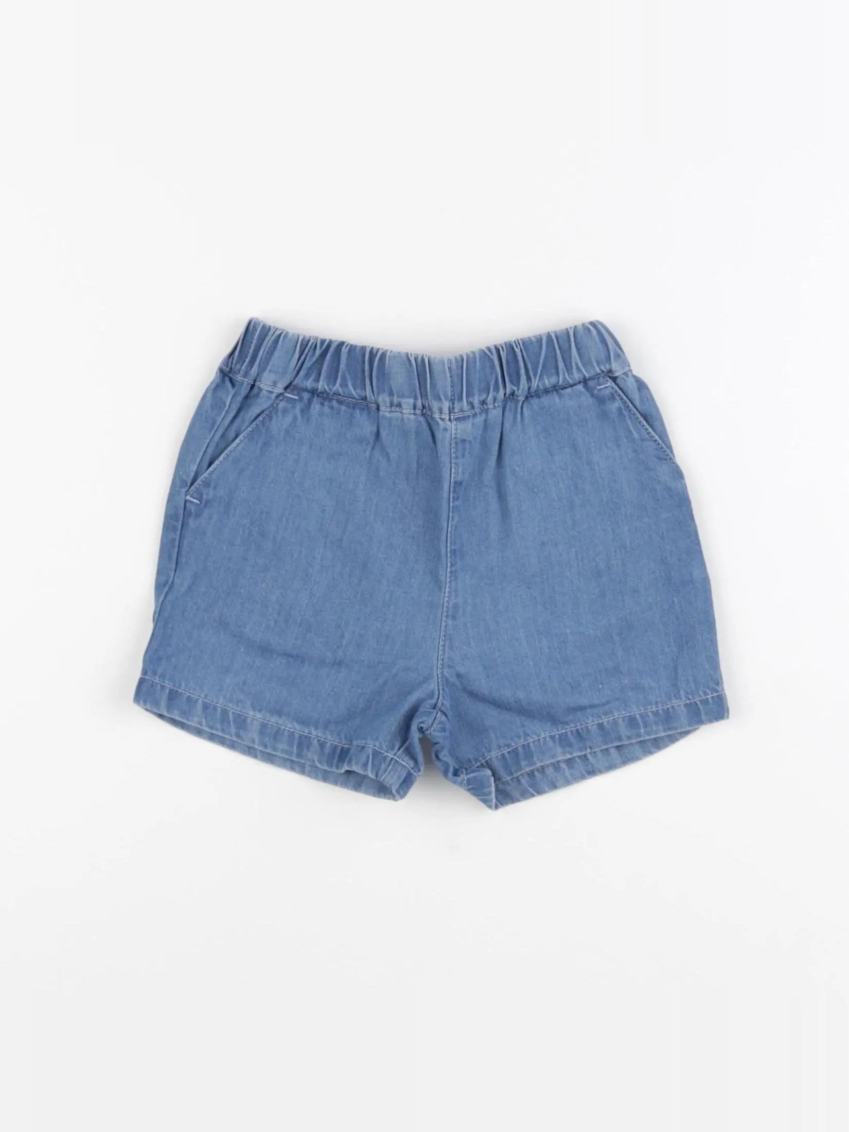 Petit Bateau - short bleu - 6 mois