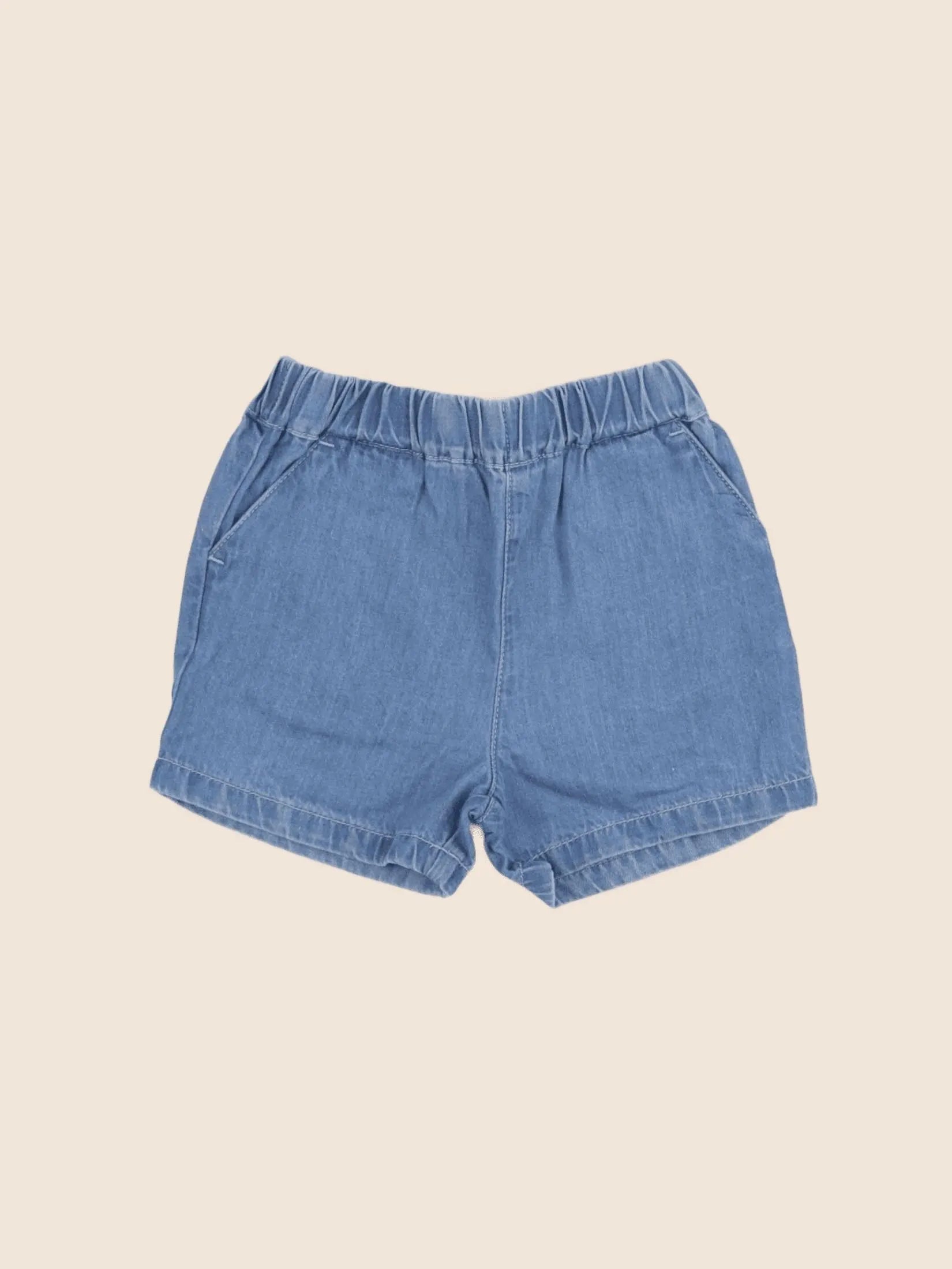 Petit Bateau - short bleu - 6 mois