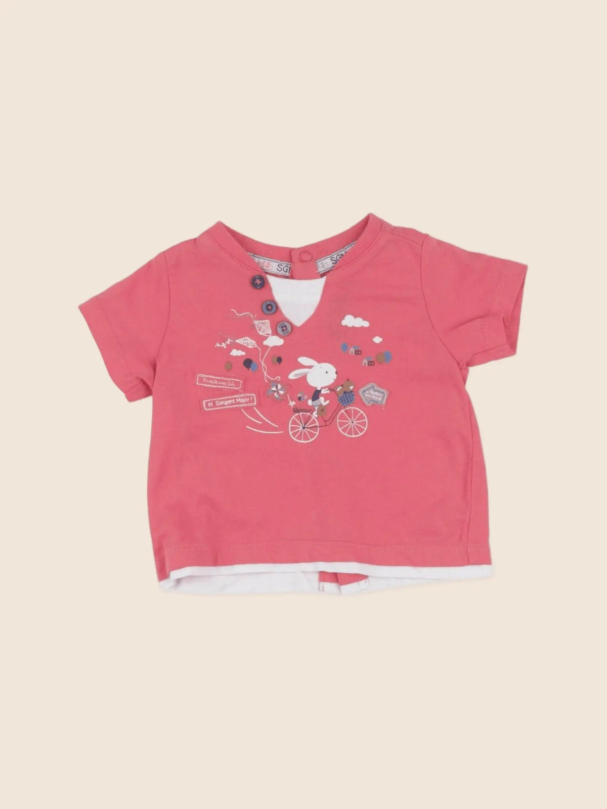 Sergent Major - tee-shirt rose - 3 mois