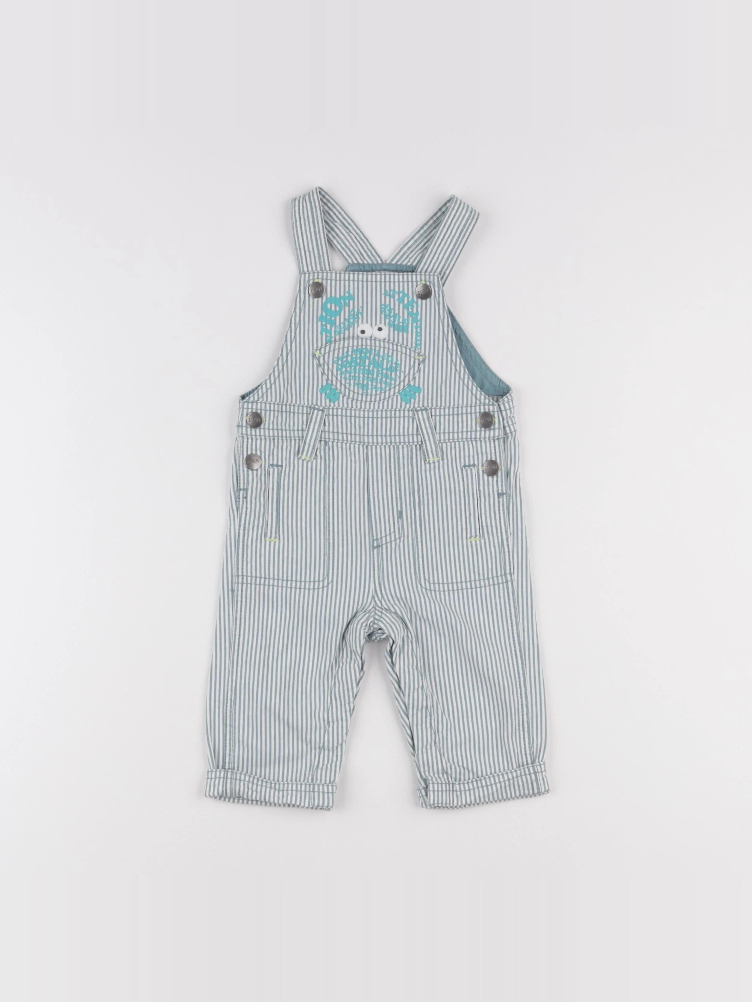 DPAM - salopette blanc, vert - 6 mois