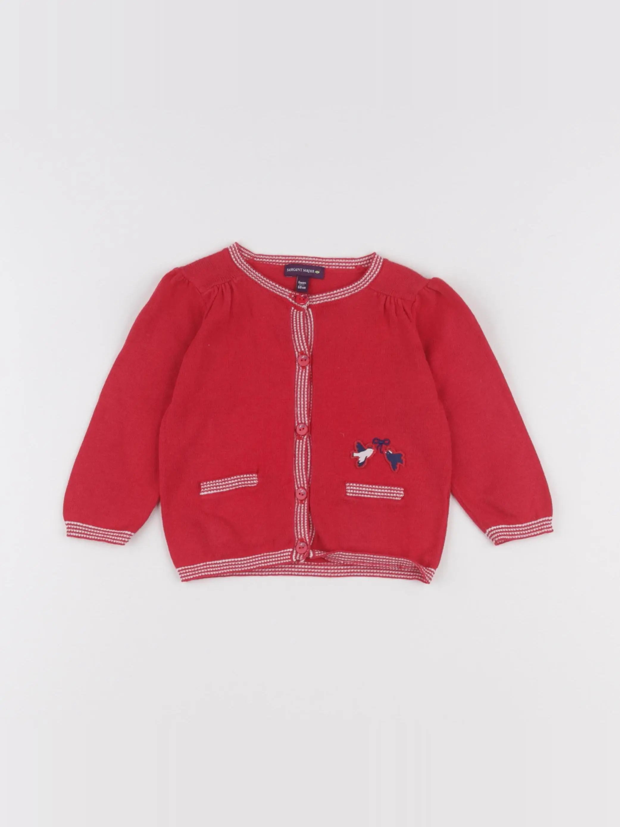 Sergent Major - gilet rouge - 6 mois