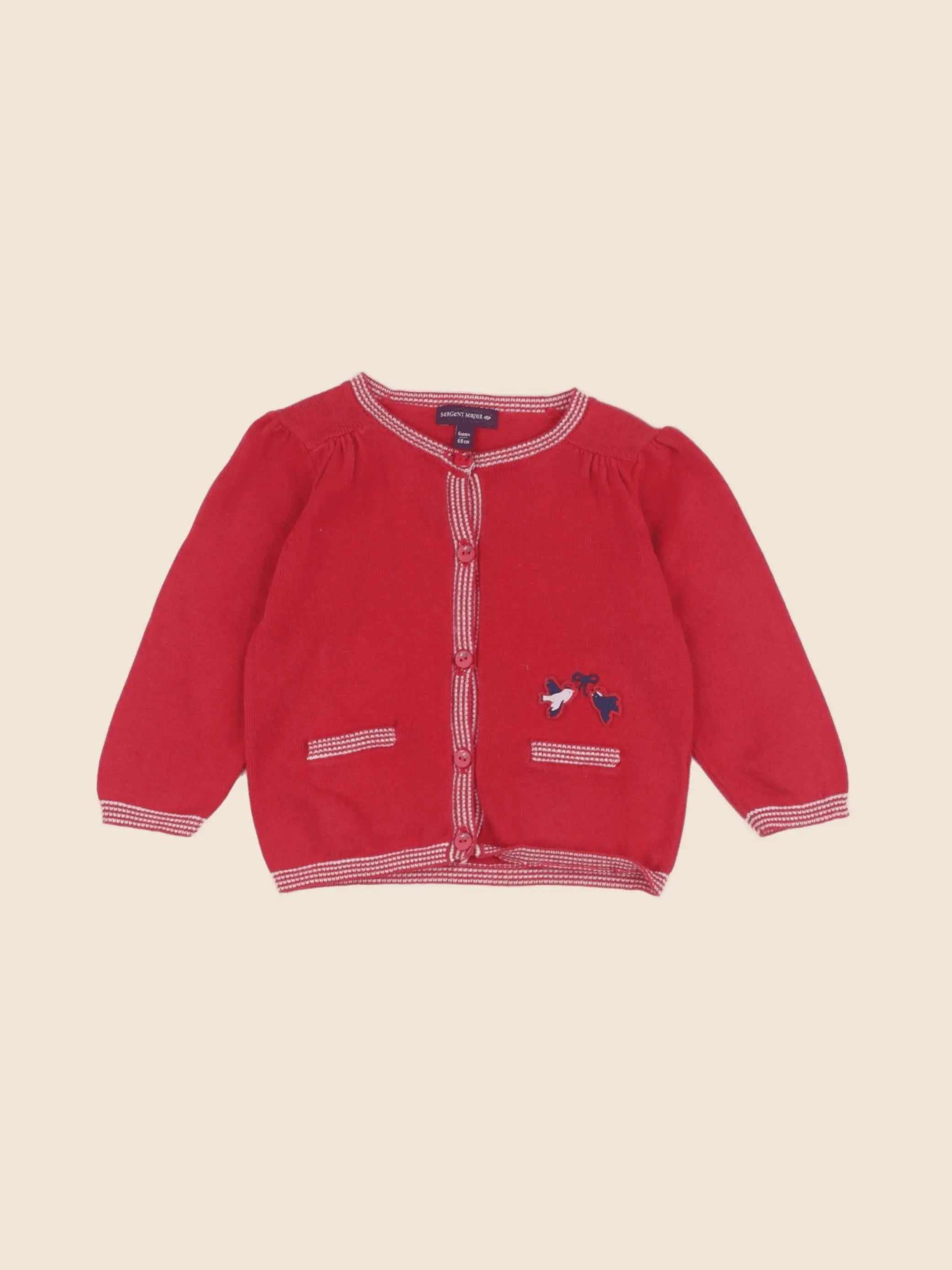 Sergent Major - gilet rouge - 6 mois