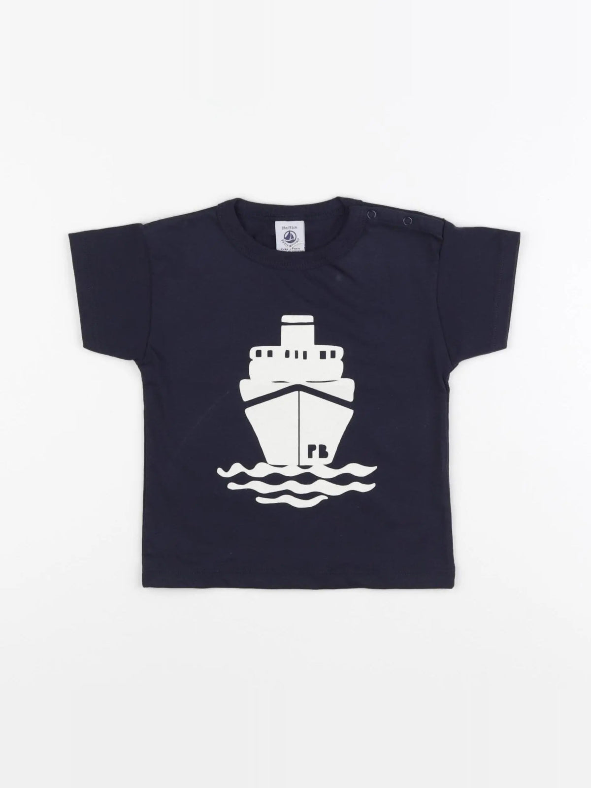 Petit Bateau - tee-shirt bleu - 6 mois