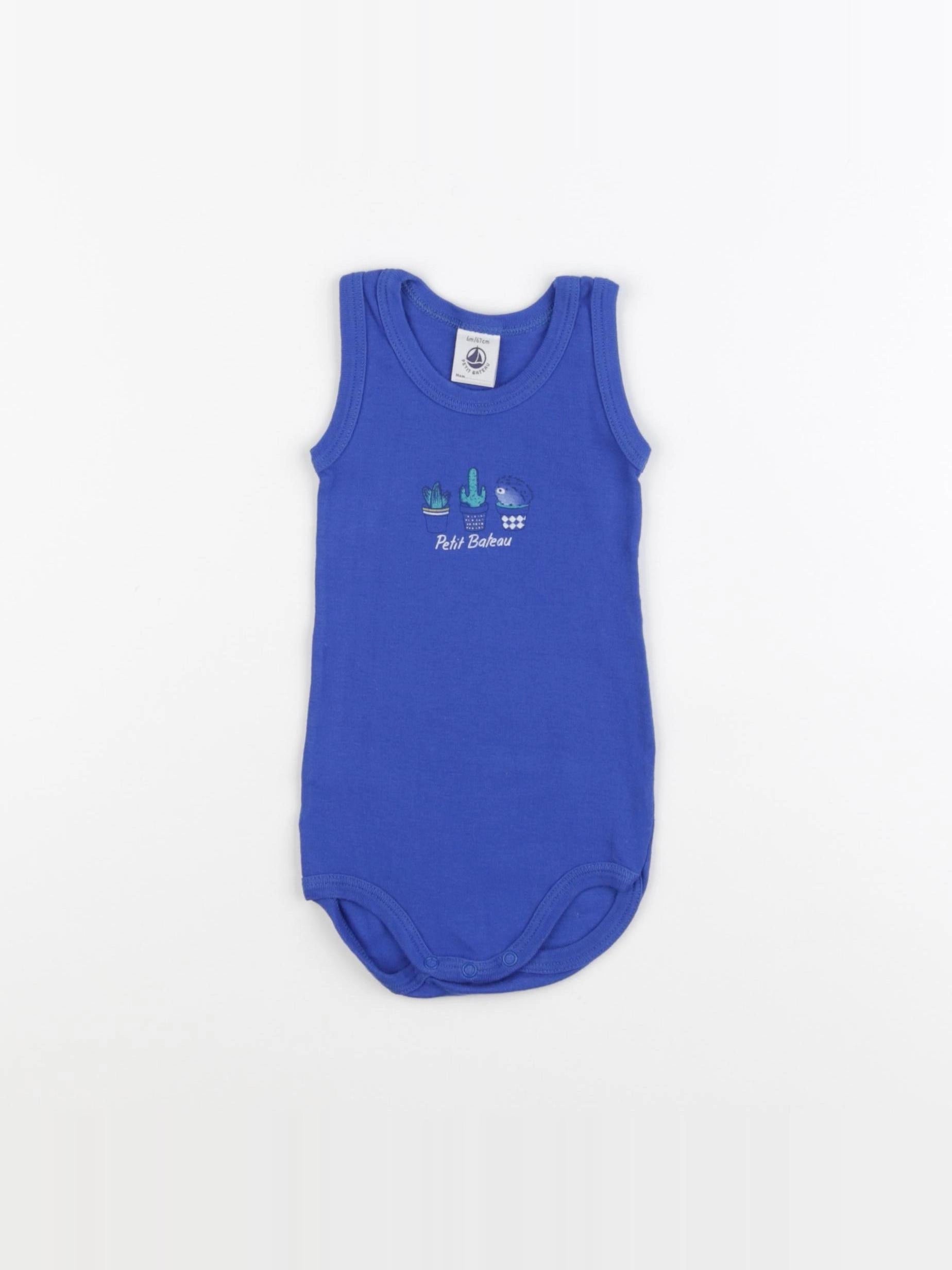 Petit Bateau - body bleu - 6 mois