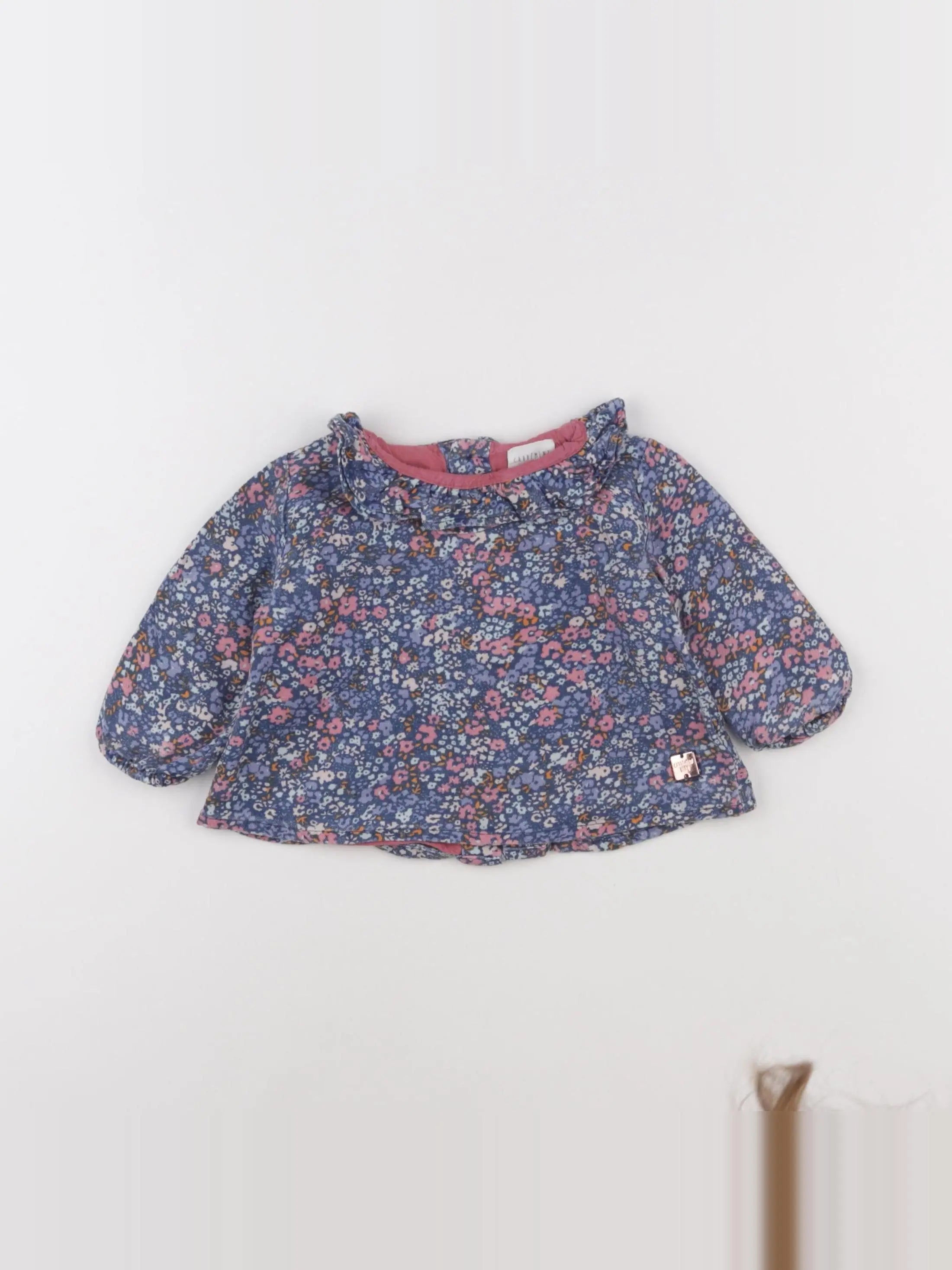 Carrément Beau - blouse bleu, rose - 6 mois