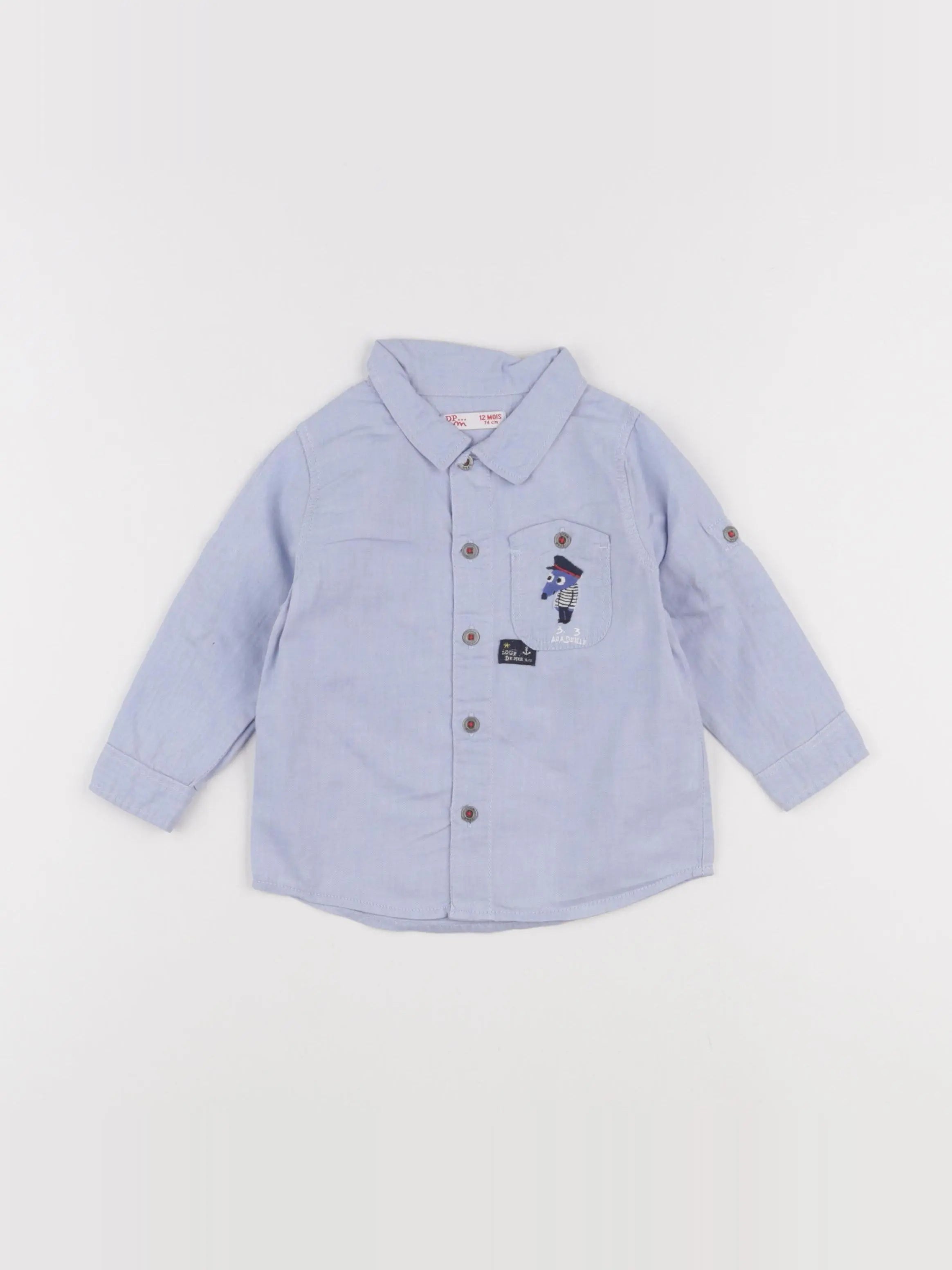 DPAM - chemise bleu - 12 mois